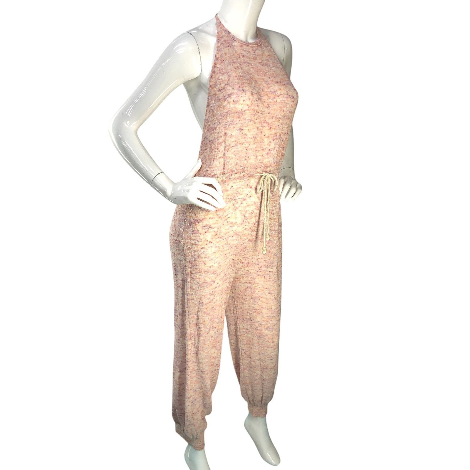 Free People Free People Size S Jumpsuit Jogger Backless Halter Flecked Size 34" / US 12 / IT 48 - 9 Thumbnail