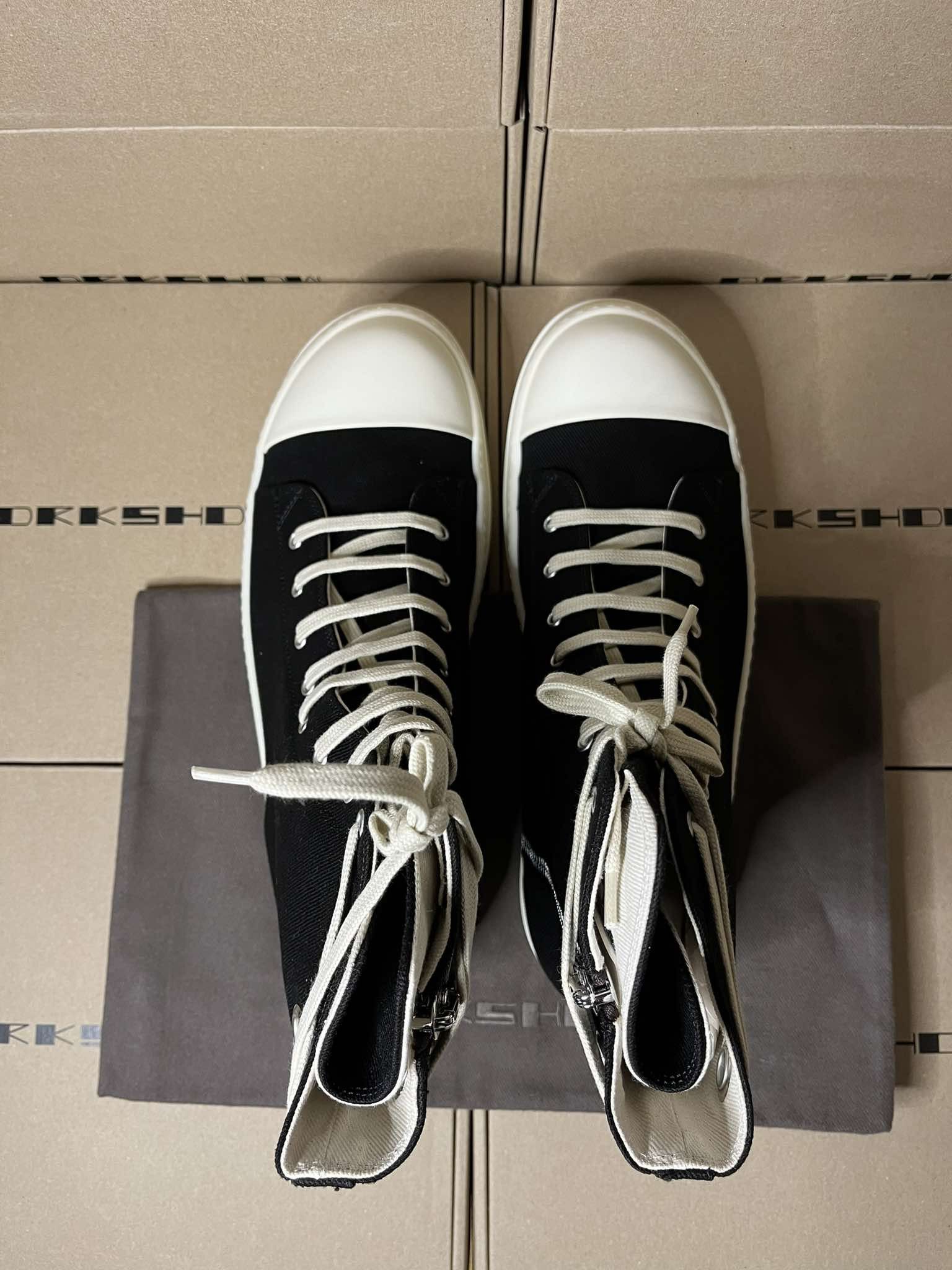 Rick Owens Drkshdw Rick Owens Drkshdw Ramones High Sneaks Size US 15 / EU 48 - 8 Thumbnail