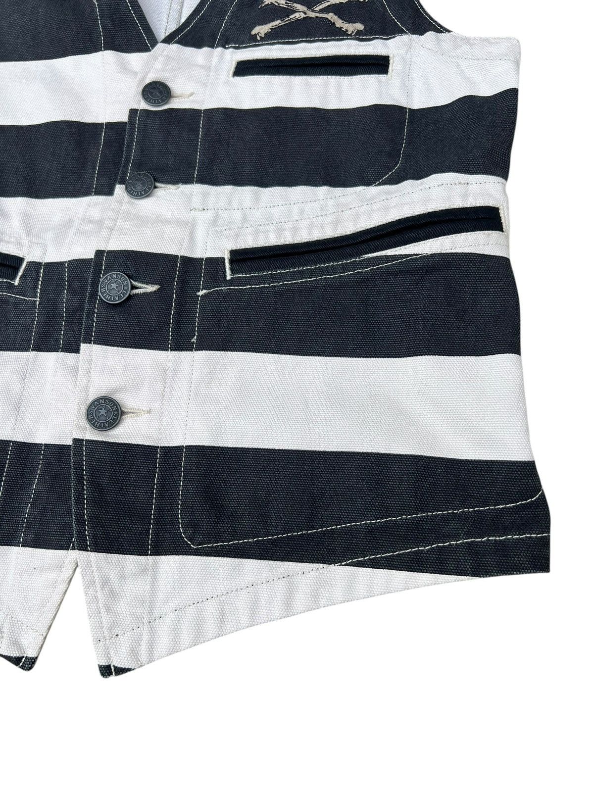 Vanson Leathers Vanson Cottons Jailer Border Striped Cotton Canvas Vest Size US S / EU 44-46 / 1 - 10 Thumbnail