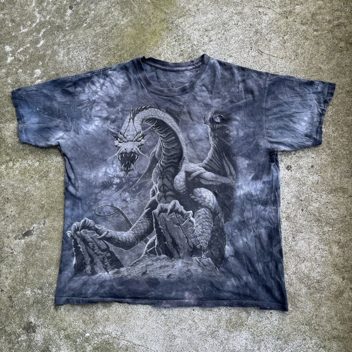 Vintage Y2K Faded Dragon Thrashed Distressed Tee ERD Grunge Size US XL / EU 56 / 4 - 4 Thumbnail