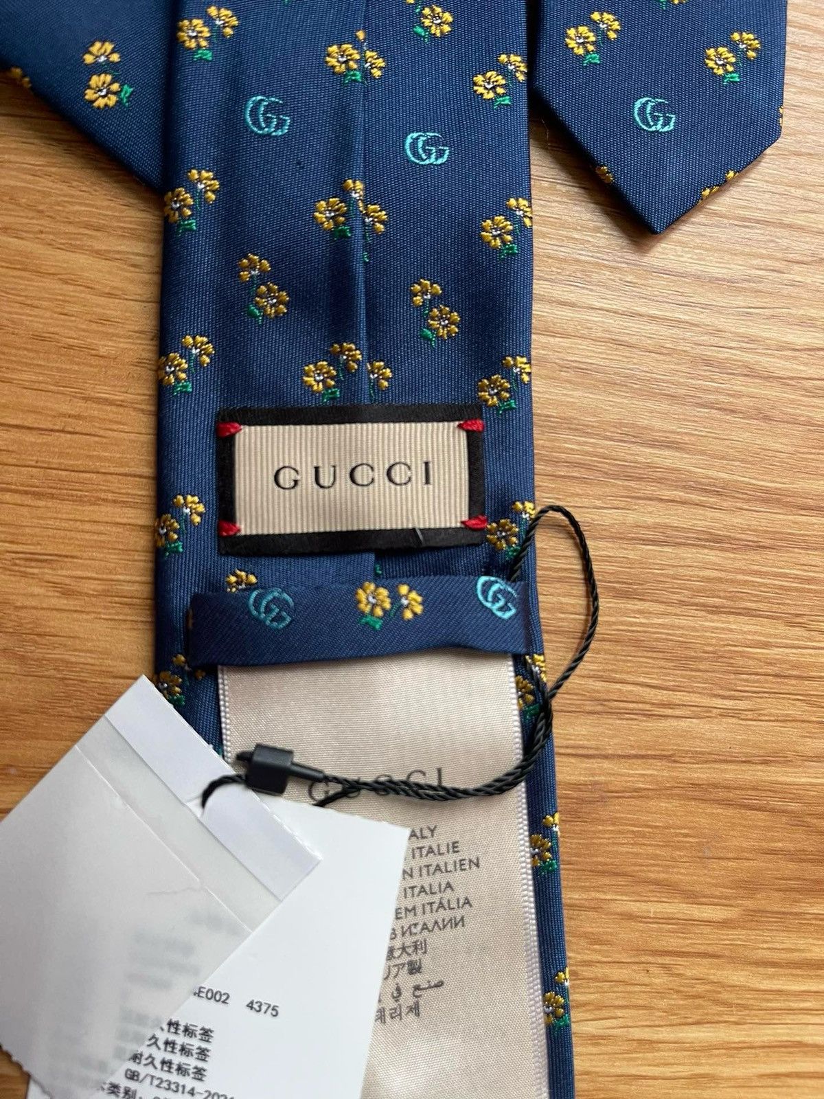 Gucci Silk blue print tie Size ONE SIZE - 3 Thumbnail