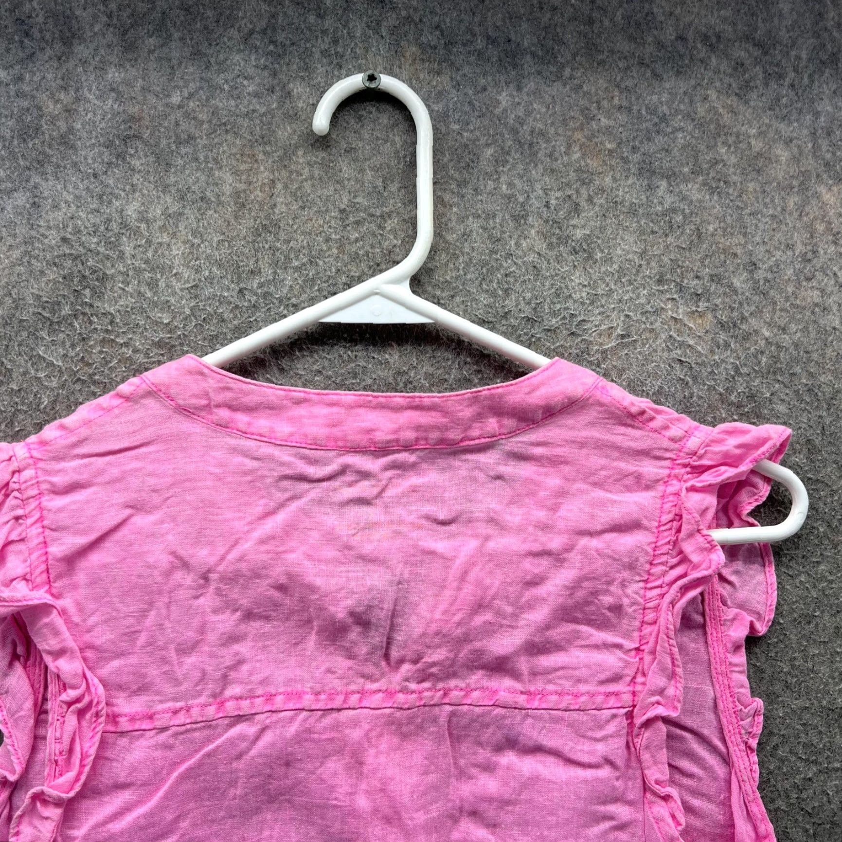 Lilly Pulitzer VINTAGE Lilly Pulitzer Blouse Womens S Pink Ruffle Flutter Sleeve Button Front Top Size S / US 4 / IT 40 - 6 Thumbnail