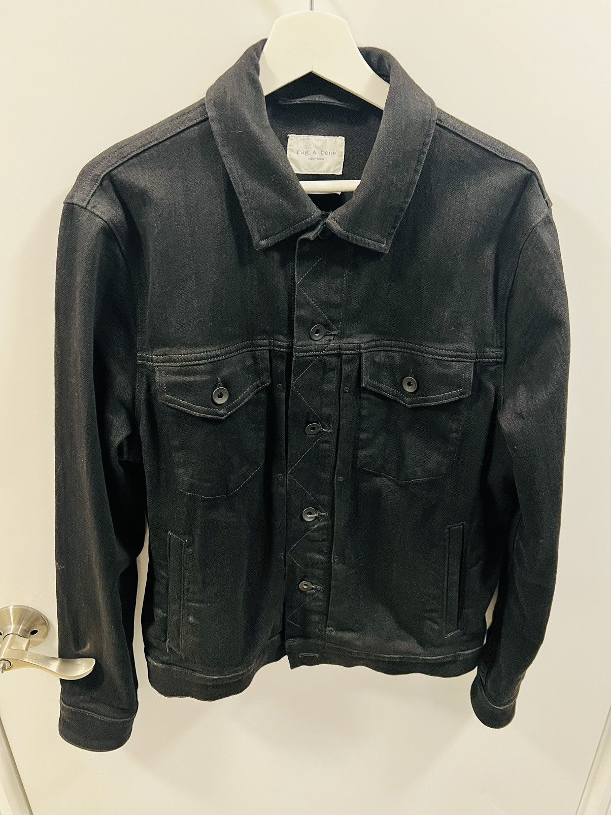 Rag and bone black denim jacket online