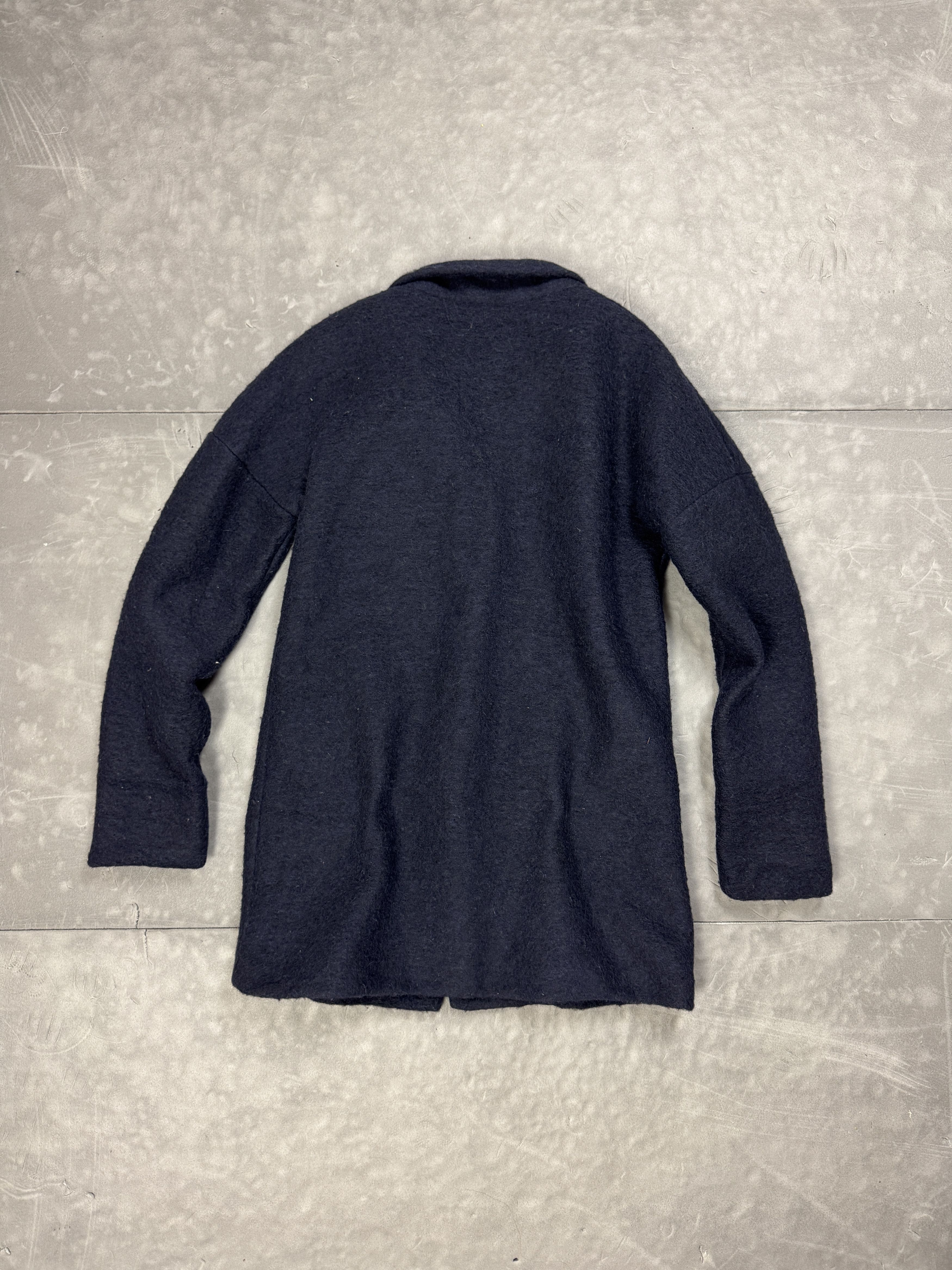 Vintage Vintage Women’s Navy Wool Coat 70% Lana 90s (S/M) Size S / US 4 / IT 40 - 2 Thumbnail