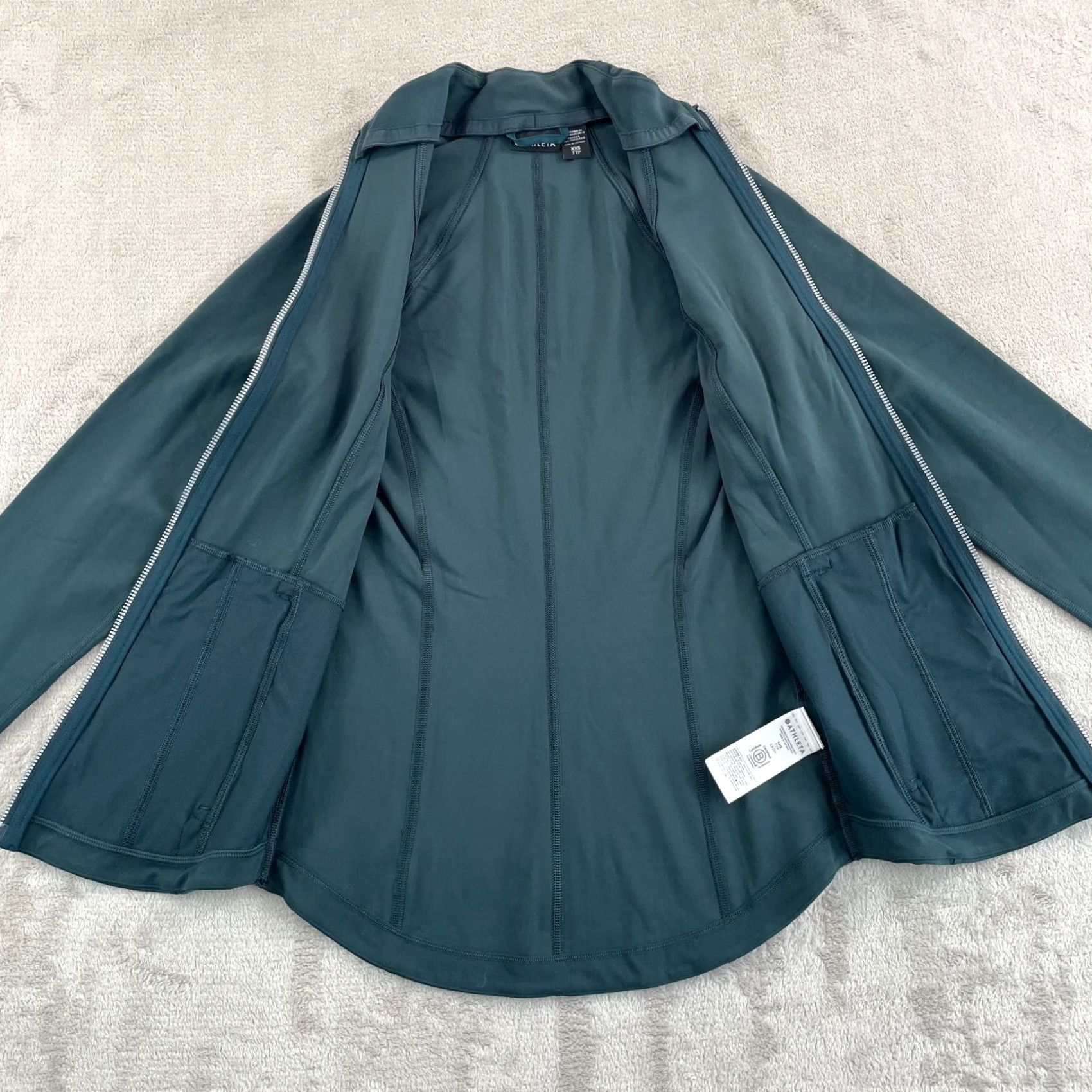 Athleta Athleta Salutation Jacket Women 2XS Green PowerVita Fabric Stretch Yoga NWT 29 Size XXS / US 00 / IT 34 - 3 Thumbnail