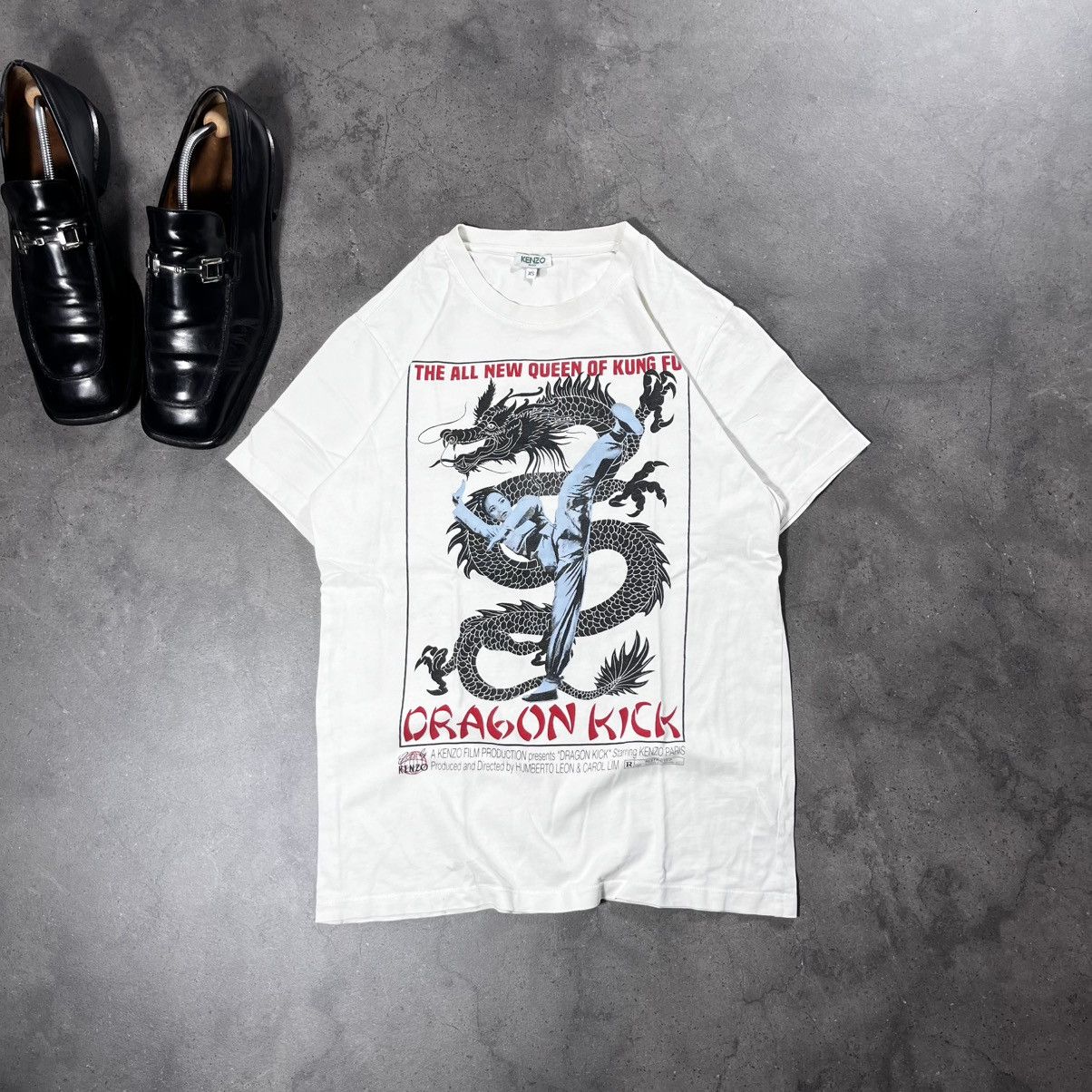 Kenzo Vintage 00s Kenzo Dragon Kick Kung Fu Big Logo Tee Tshirt Size US XS / EU 42 / 0 - 1 Thumbnail