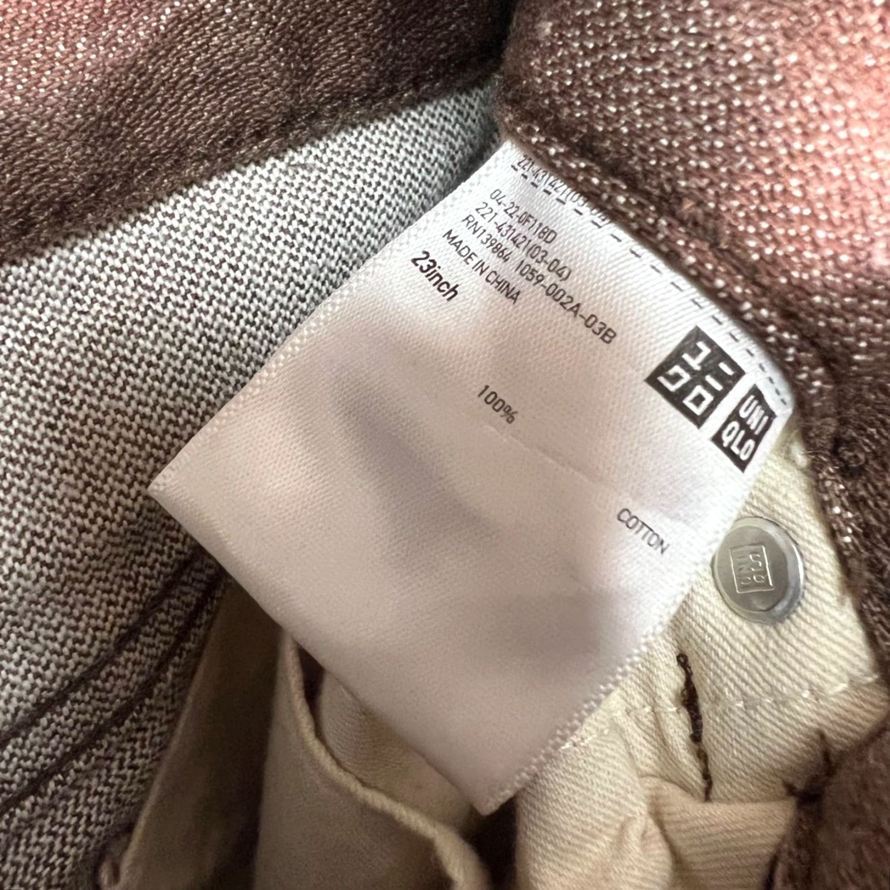 Uniqlo Uniqlo Womens Jeans 23 Brown Straight-Leg Cotton Denim 5-Pocket Inseam 31 High Rise Vintage No Size 40" / US 18 - 4 Thumbnail