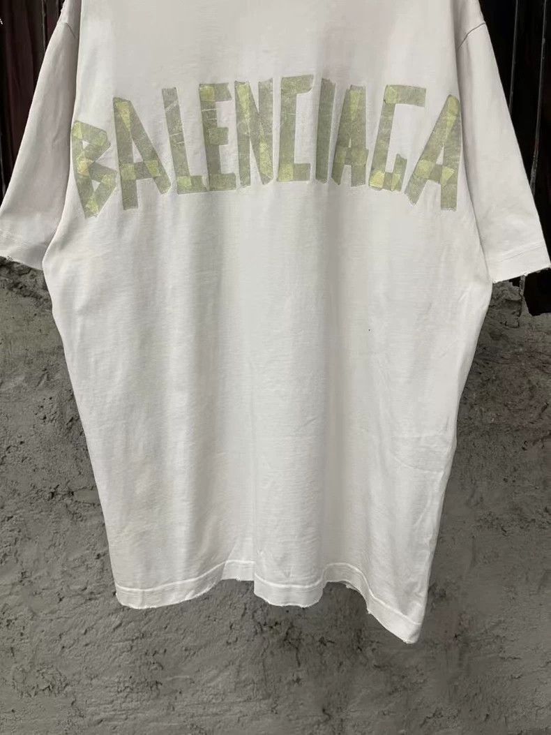 Balenciaga Balenciaga White Yellow Letter Short Sleeve Shirt-2505 Size US XXS / EU 40 - 4 Thumbnail