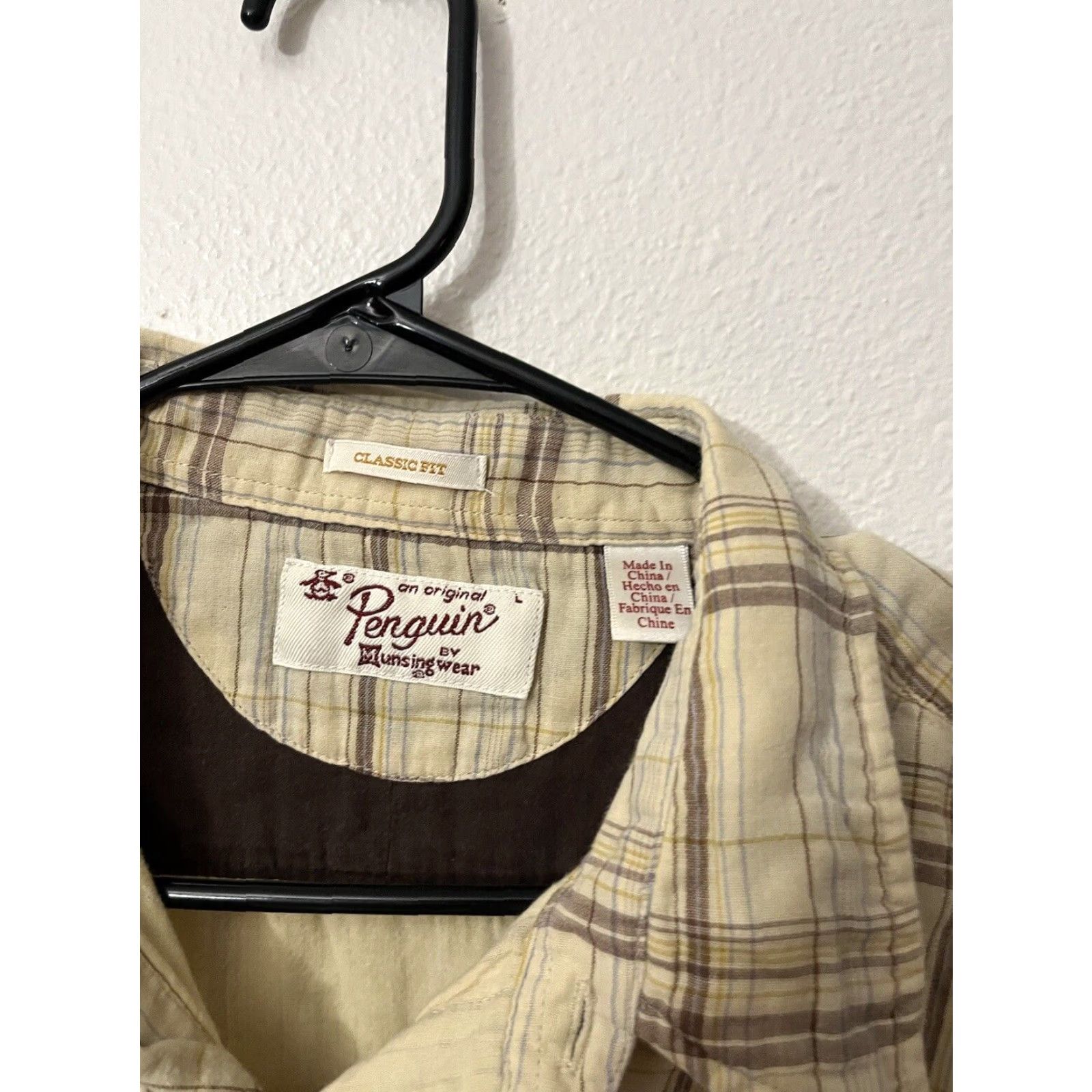 Original Penguin VINTAGE Original Penguin Classic Fit Shirt Mens L Yellow Check Long Sleeve Button-Up Size US L / EU 52-54 / 3 - 2 Thumbnail