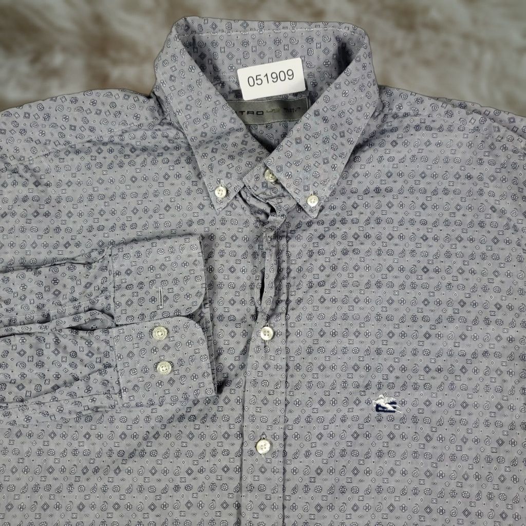 Etro ETRO Button-Up Shirt Mens Size 45 Blue Geometric Long Sleeve Casual Business Size US XXL / EU 58 / 5 - 1 Thumbnail