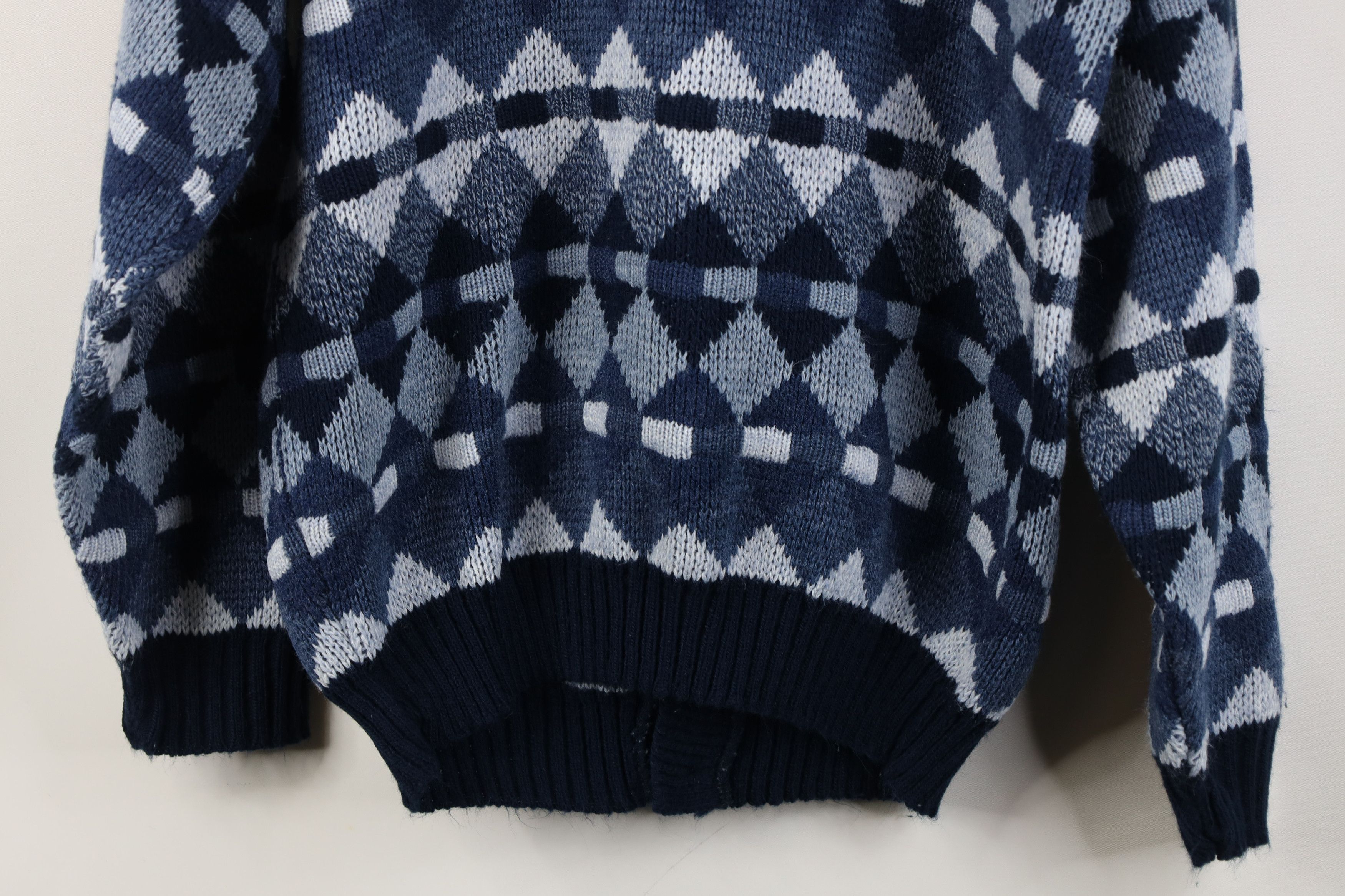 Vintage Vintage 90s Streetwear Geometric Knit Cardigan Sweater USA Size US S / EU 44-46 / 1 - 10 Thumbnail