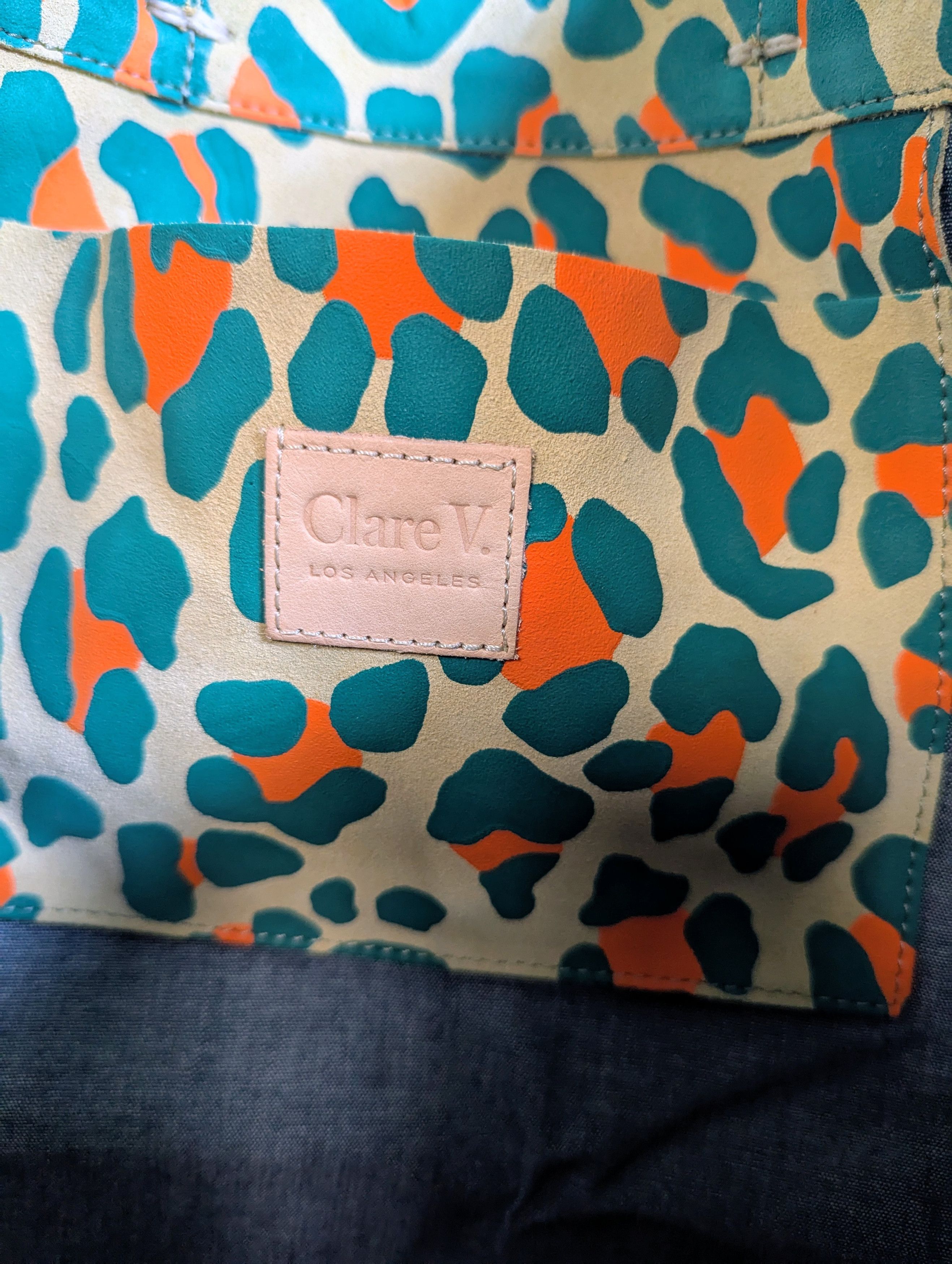 Clare V. Clare V. Simple Cheetah Animal Leopard Tote Bag Neon Cat Size ONE SIZE - 4 Thumbnail