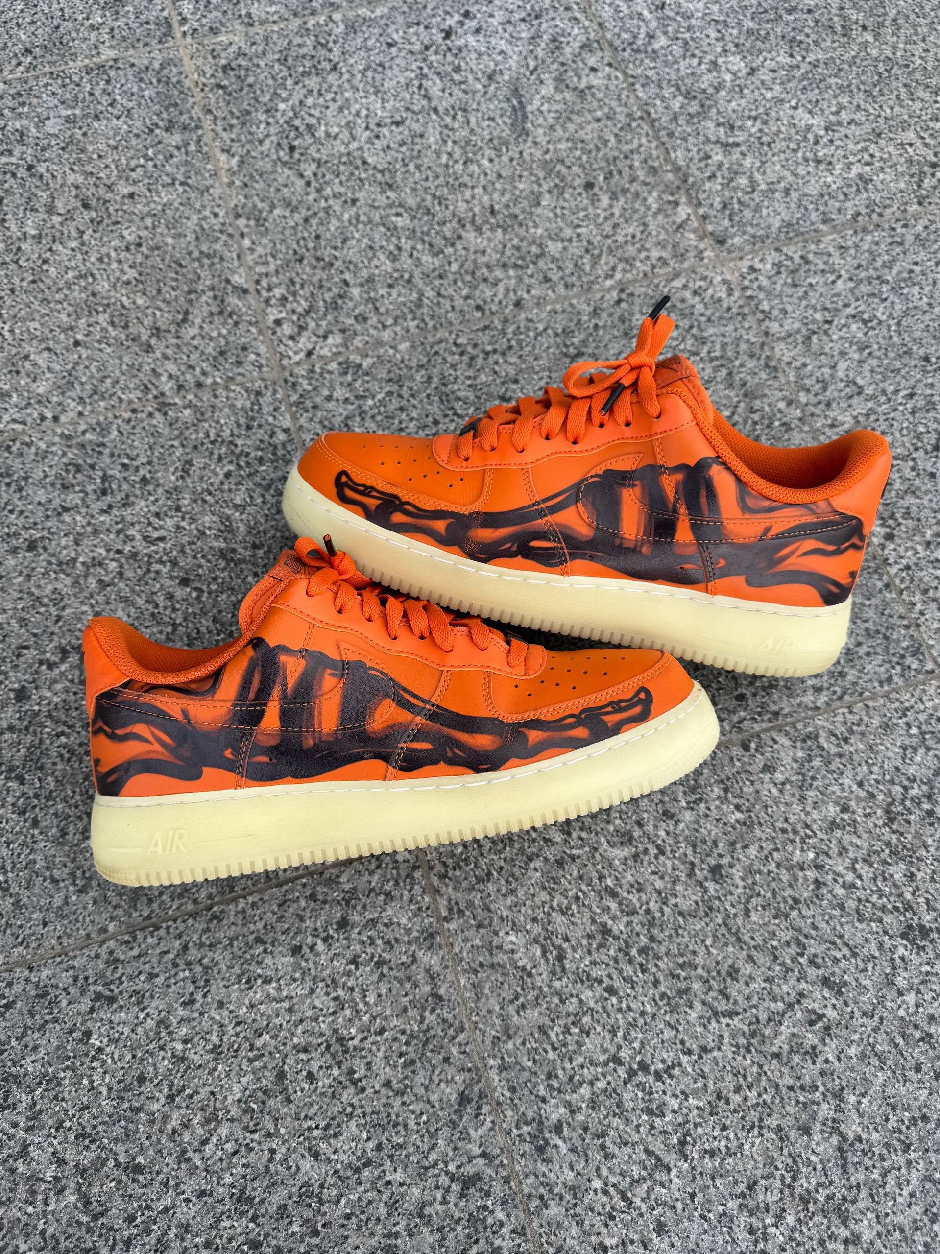 Nike Nike Air Force 1 Low Skeleton Orange Halloween US10 Size US 10 / EU 43 - 1 Thumbnail