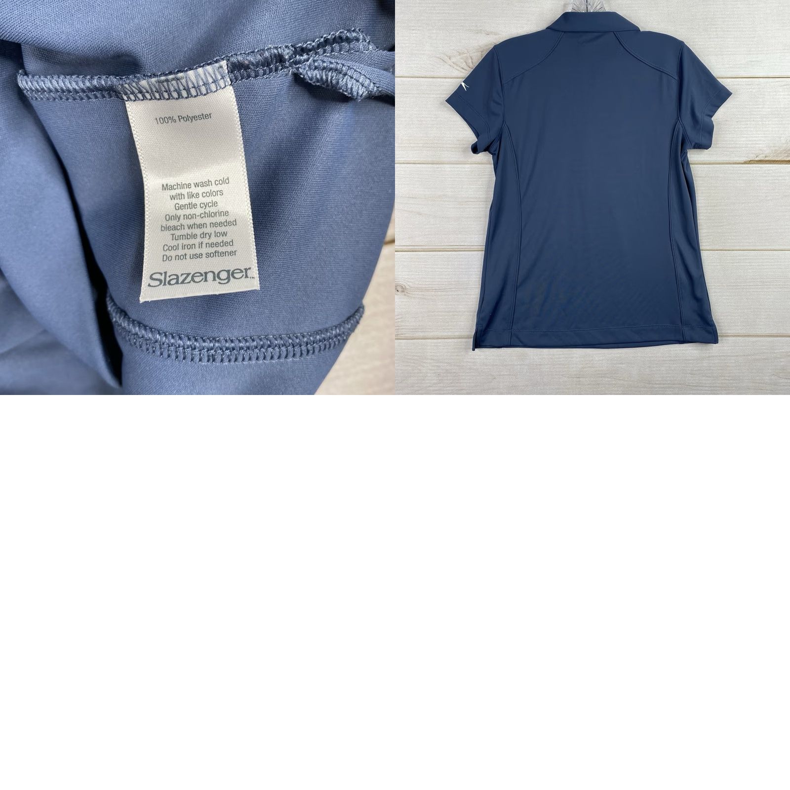 Vintage Slazenger Golf Polo Shirt Womens S Short Sleeve Blue 1/4 Zip Logo Pickleball Fun Size S / US 4 / IT 40 - 8 Thumbnail
