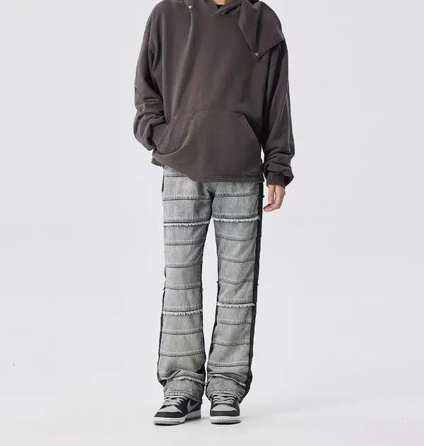 VIBE Vintage washed deconstructed layered raw edge rare jeans Size US 32 / EU 48 - 3 Thumbnail