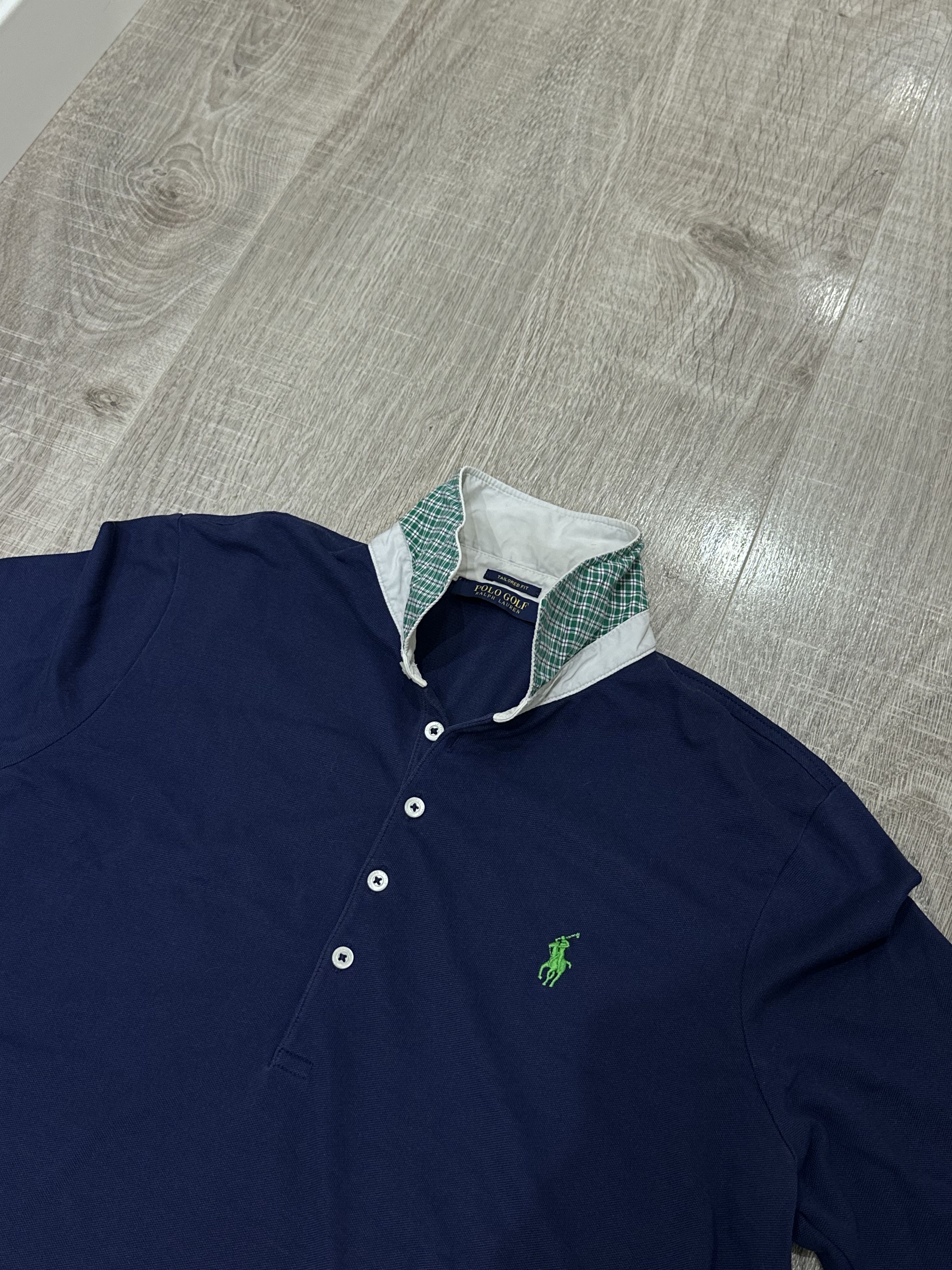 Ralph Lauren Sport Polo Golf Ralph Lauren Tailored Fit Navy Plaid Collar Rare Size US XL / EU 56 / 4 - 1 Thumbnail
