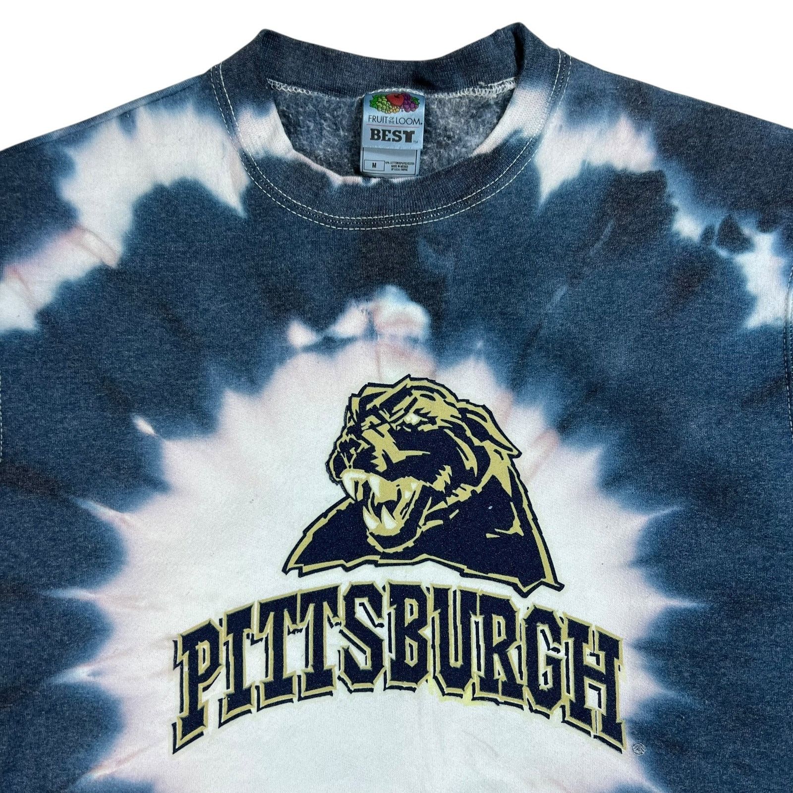 Fruit Of The Loom × Vintage Vintage Y2K Pittsburgh Pitt Panthers tie dye crewneck (M) Size US M / EU 48-50 / 2 - 2 Thumbnail