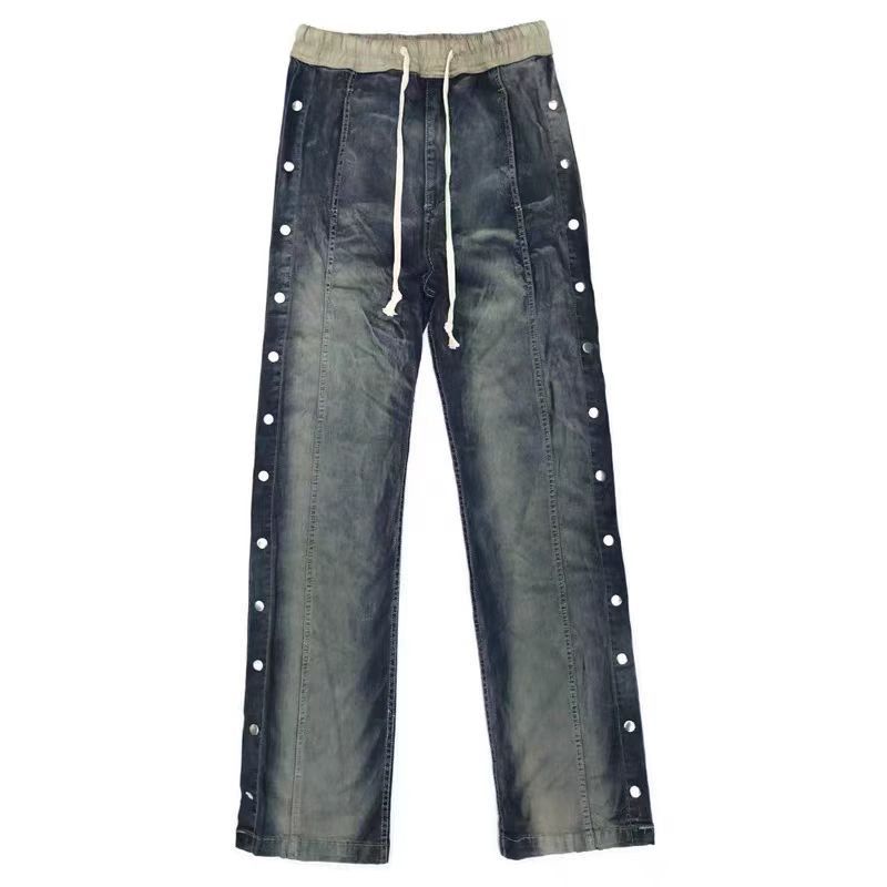Japanese Brand × Jean Street Hip Hop Drawstring Ribbon Washed Baggy Jeans Size US 32 / EU 48 - 4 Thumbnail