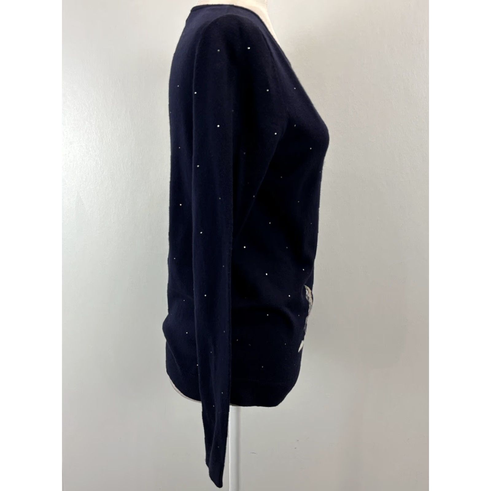 Talbots Talbots Sweater Womens XS Navy Christmas Scene Long Sleeve Pullover Winter Holiday Classic Size XS / US 0-2 / IT 36-38 - 4 Thumbnail