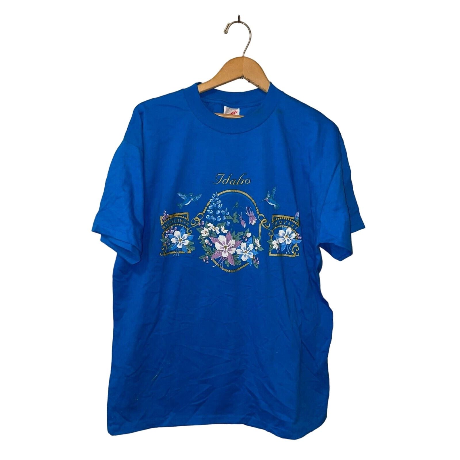Jerzees Vintage Idaho Shirt Wildflowers Wyoming Test Print Tee 90s L Size US L / EU 52-54 / 3 - 1 Thumbnail