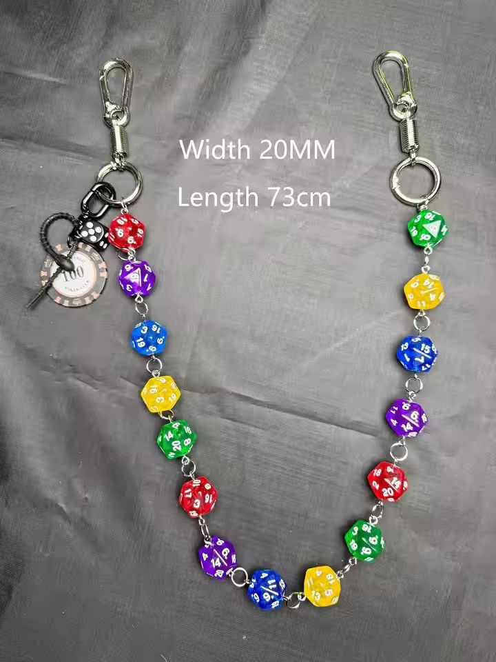Vintage Hip-Hop Punk Style Poker Dice Wallet Chain Size ONE SIZE - 4 Thumbnail