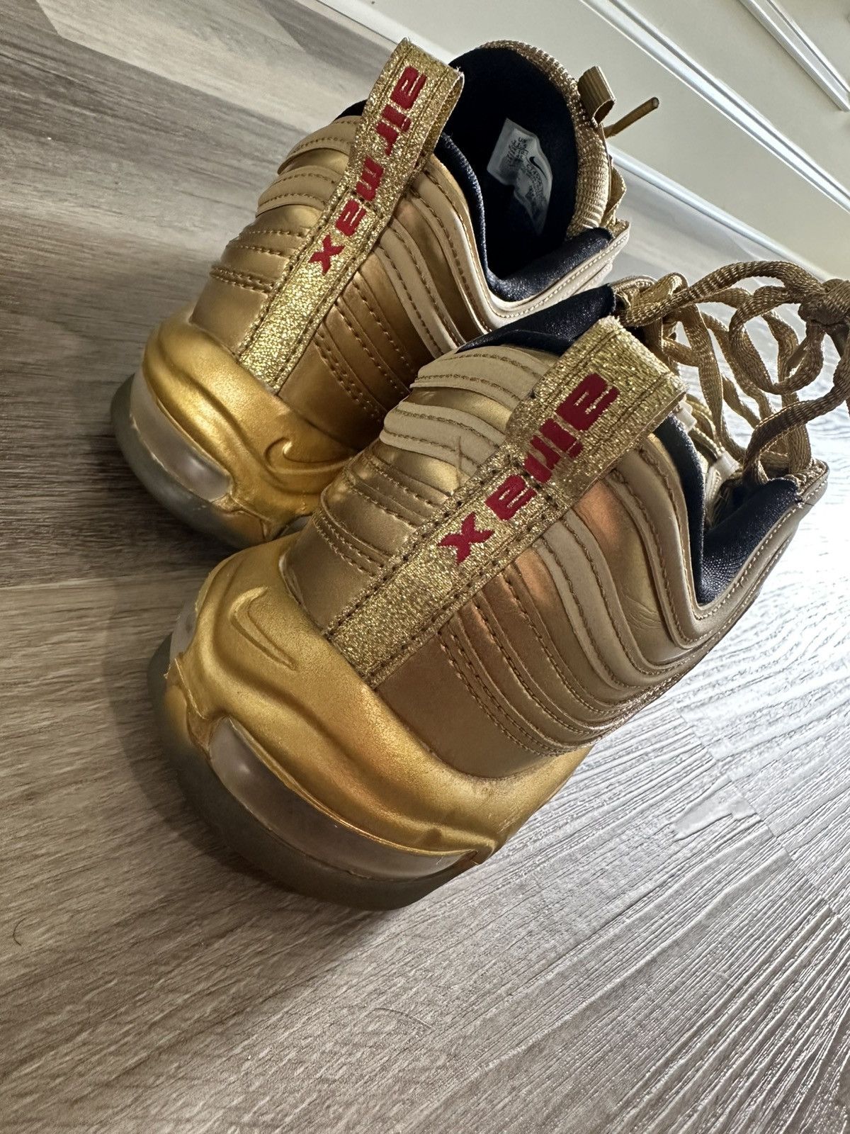 Nike Nike Air Max ‘97 ( Gold Metal/Tokyo Olympics) Size US 11.5 / EU 44-45 - 6 Thumbnail