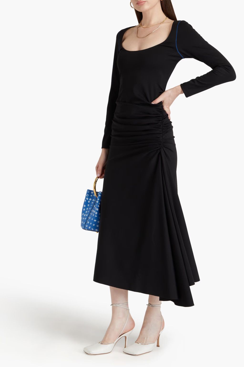 Marni o1y1025 Midi Dress in Black Size S / US 4 / IT 40 - 2 Thumbnail