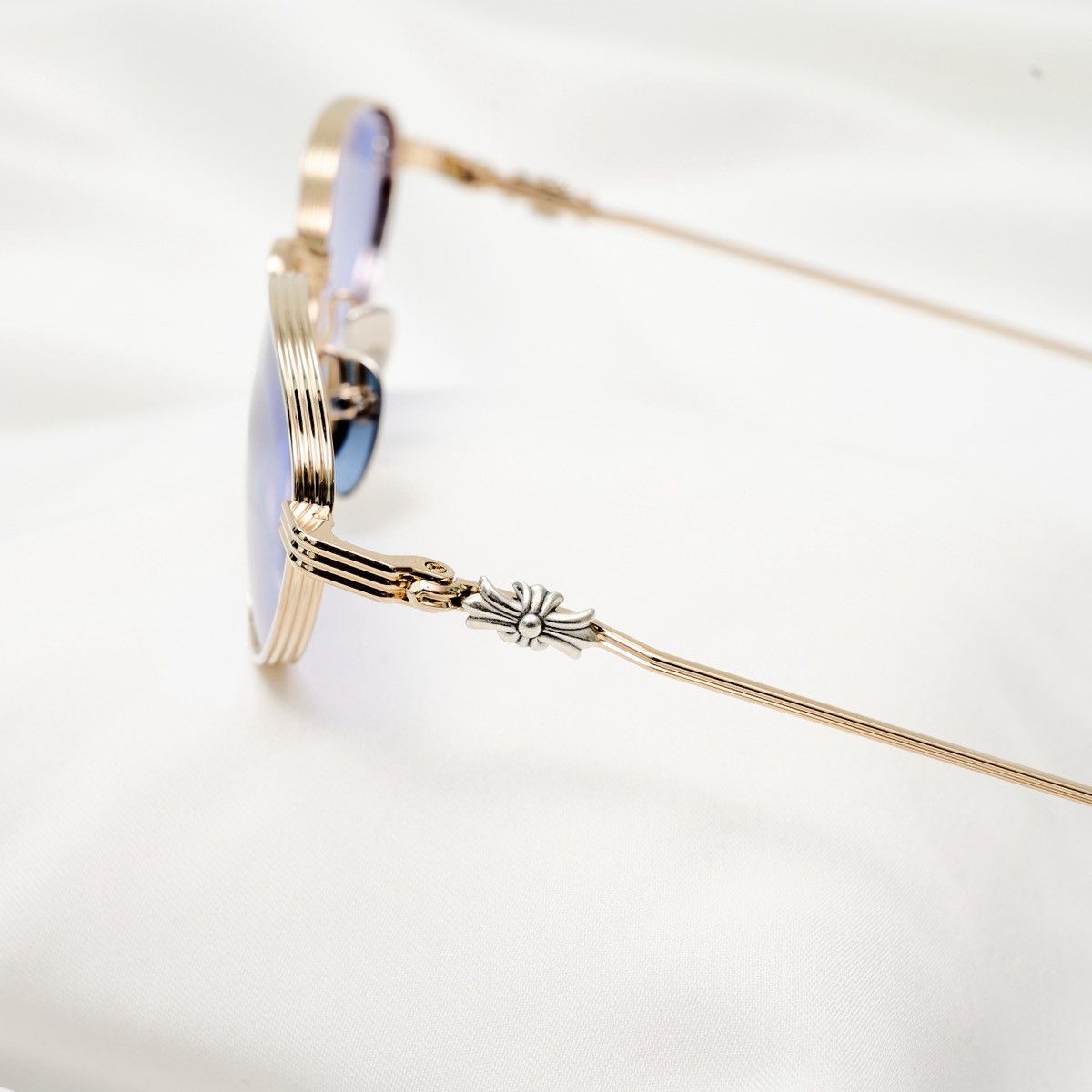 Chrome Hearts CHROME HEARTS CLITORIAL SHINY SILVER/ GOLD PLATED SUNGLASSES Size ONE SIZE - 3 Thumbnail