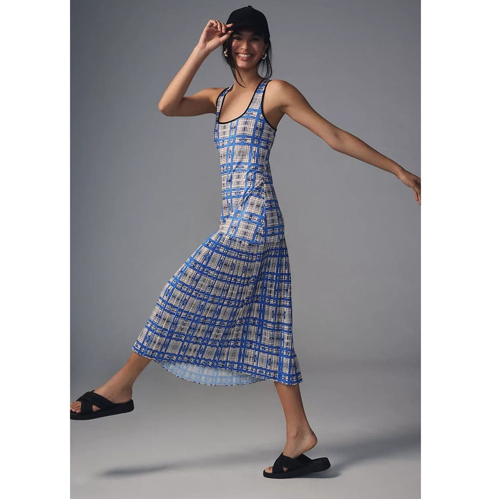 Anthropologie New Anthropologie Dhruv Kapoor Plaid Midi Dress $210 XLP Size XL / US 12-14 / IT 48-50 - 1 Thumbnail