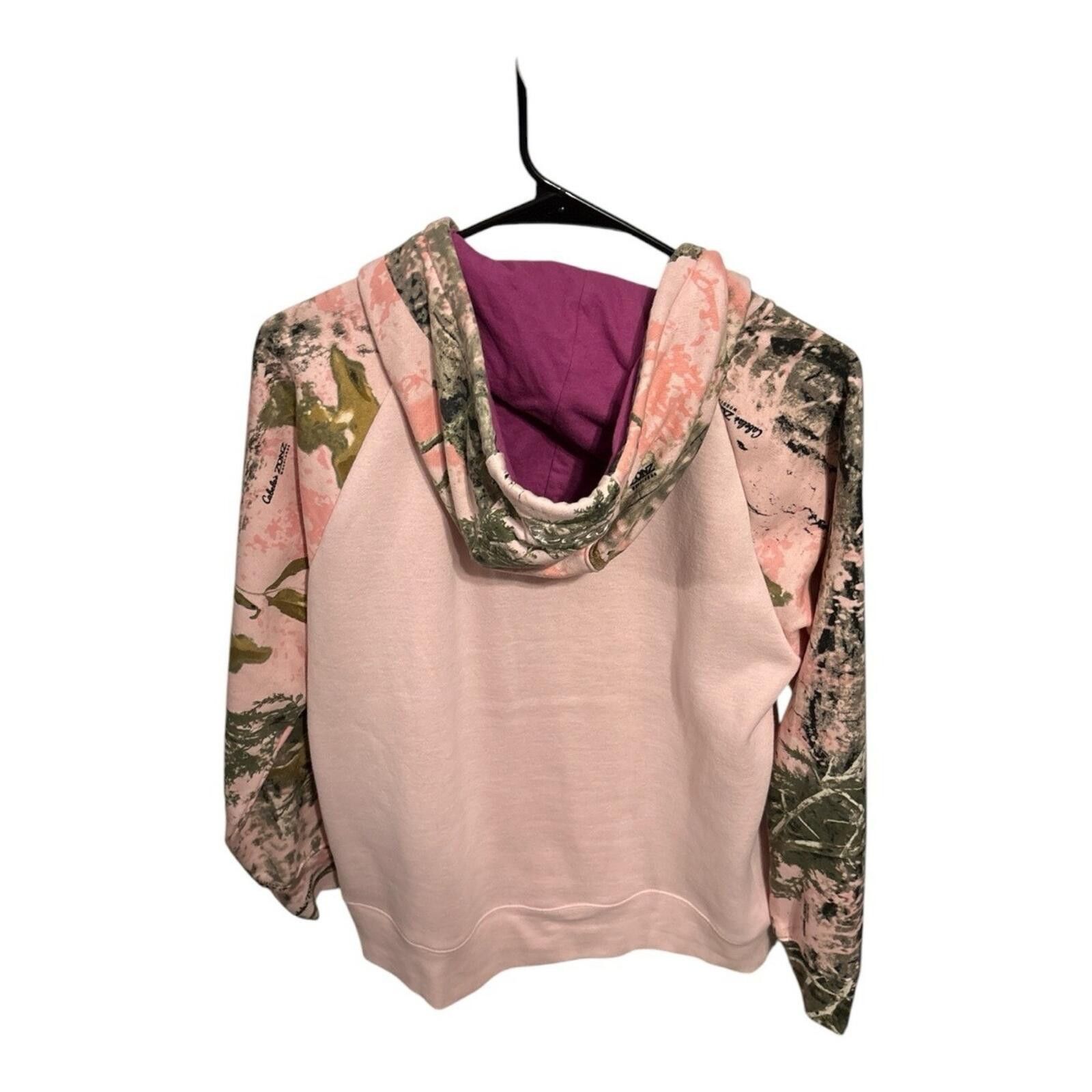 Cabelas Cabela's Magenta Camouflage Hoodie with White Logo Size M / US 6-8 / IT 42-44 - 2 Thumbnail