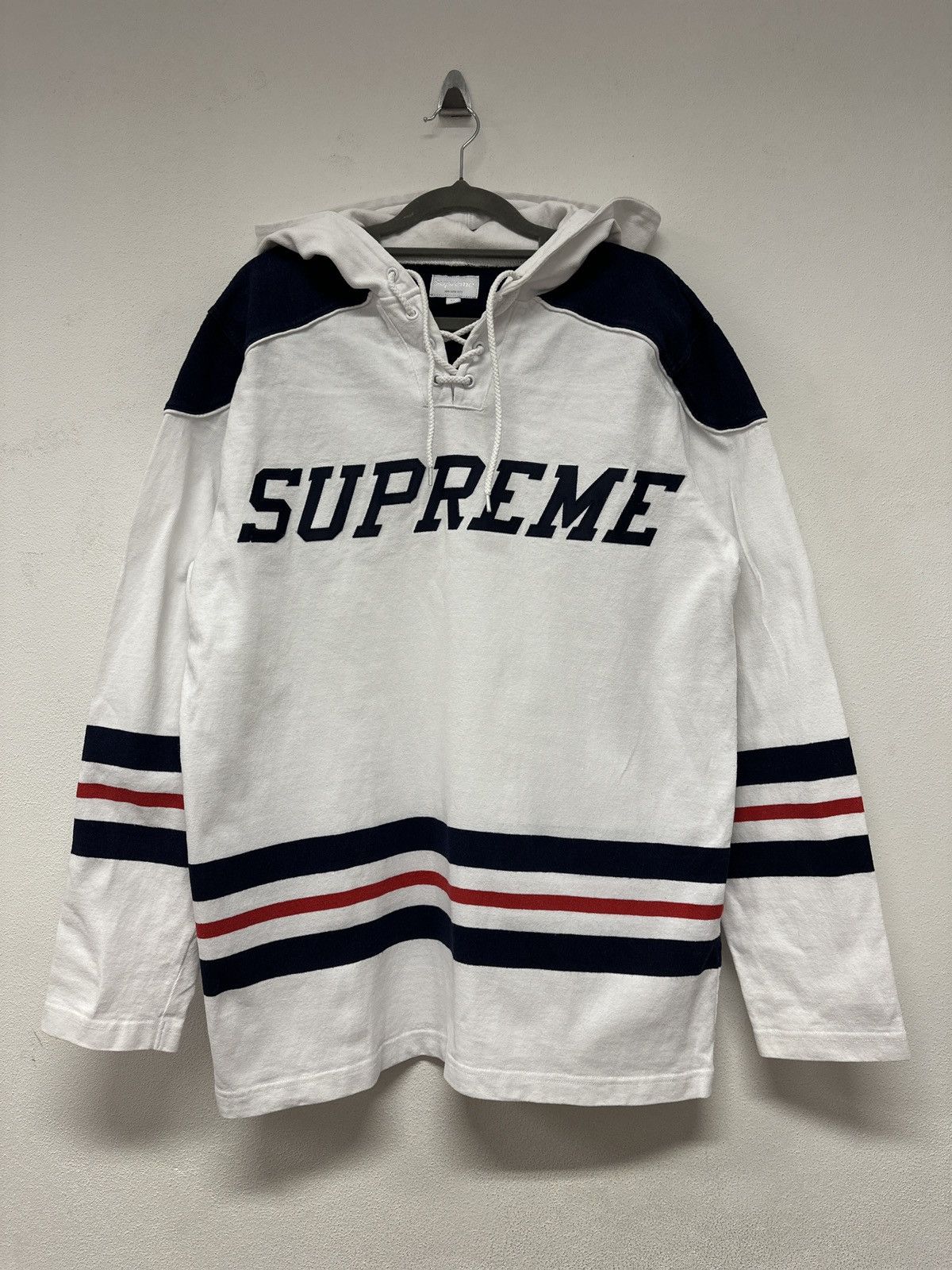 Streetwear × Supreme × Vintage Supreme Hockey Jersey Hoodie OG 
