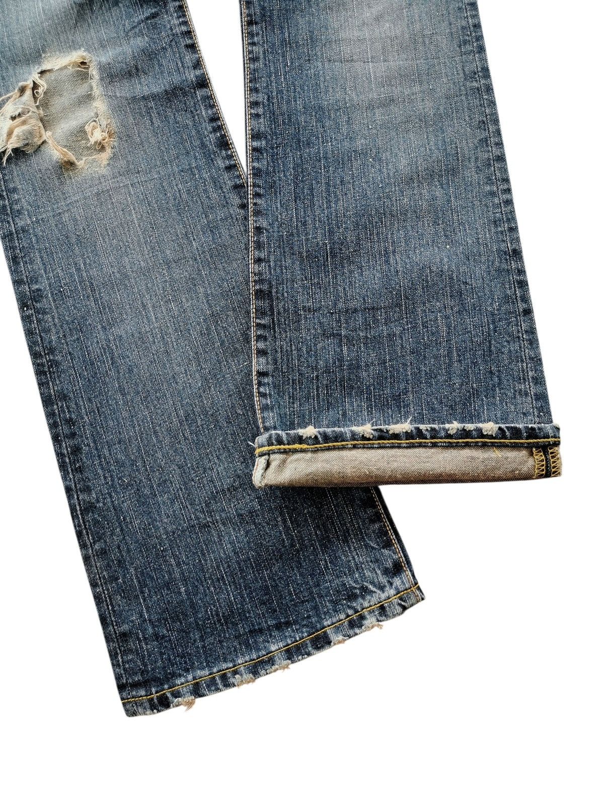 Edwin Edwin Flared Distressed Japan Jeans Vibe Kapital Denim Jeans Size US 30 / EU 46 - 12 Thumbnail