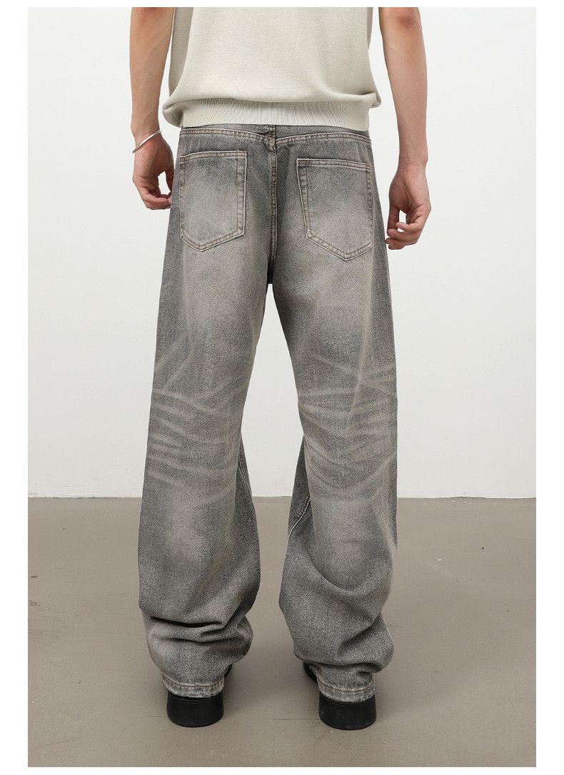 Vintage Retro Straight-Leg Whiskered Washed Jeans Size US 32 / EU 48 - 4 Thumbnail