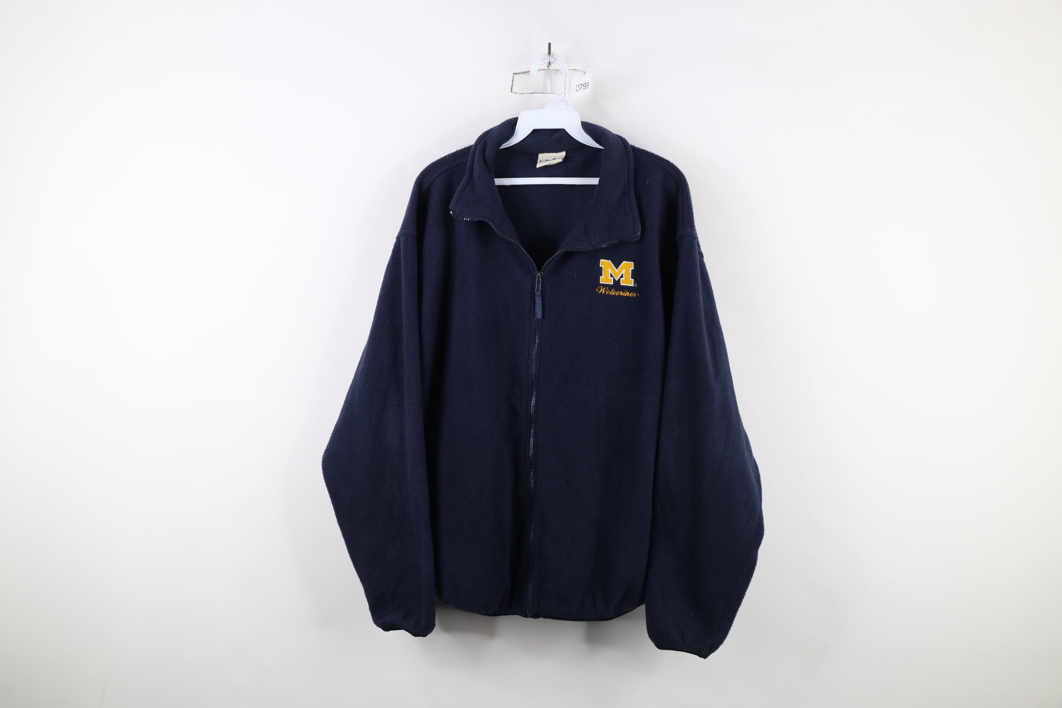 Vintage Vintage 90s University of Michigan Fleece Jacket Blue Size US M / EU 48-50 / 2 - 1 Thumbnail