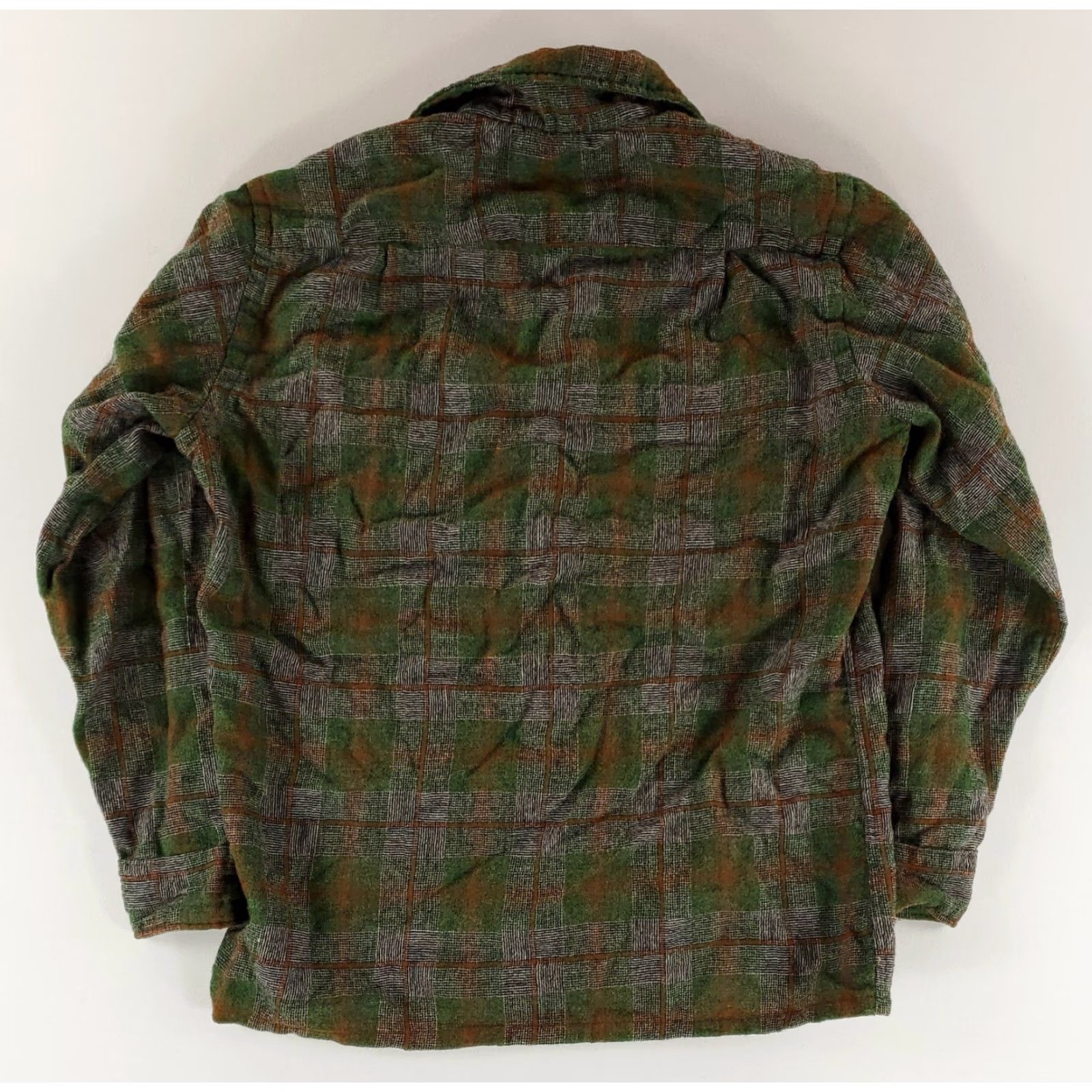 JCPenney VINTAGE Penneys Towncraft Shirt Mens M Wool Blend Flannel Plaid Button Up Green 60s Loop Size US M / EU 48-50 / 2 - 5 Thumbnail