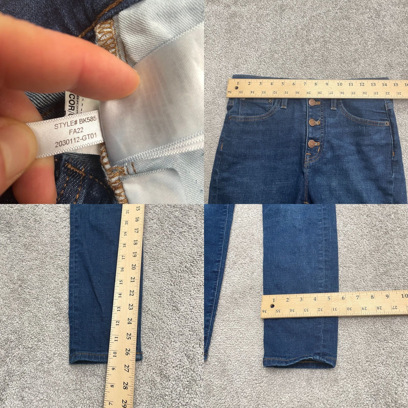 J.Crew J.Crew Skinny Jeans Womens 27 Blue Medium Wash Button Fly High Rise Size 27" / US 4 / IT 40 - 8 Thumbnail
