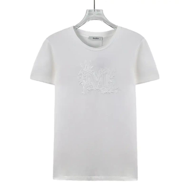 Max Mara MaxMara White Cotton Women's T-Shirt 0089 Size S / US 4 / IT 40 - 1 Thumbnail