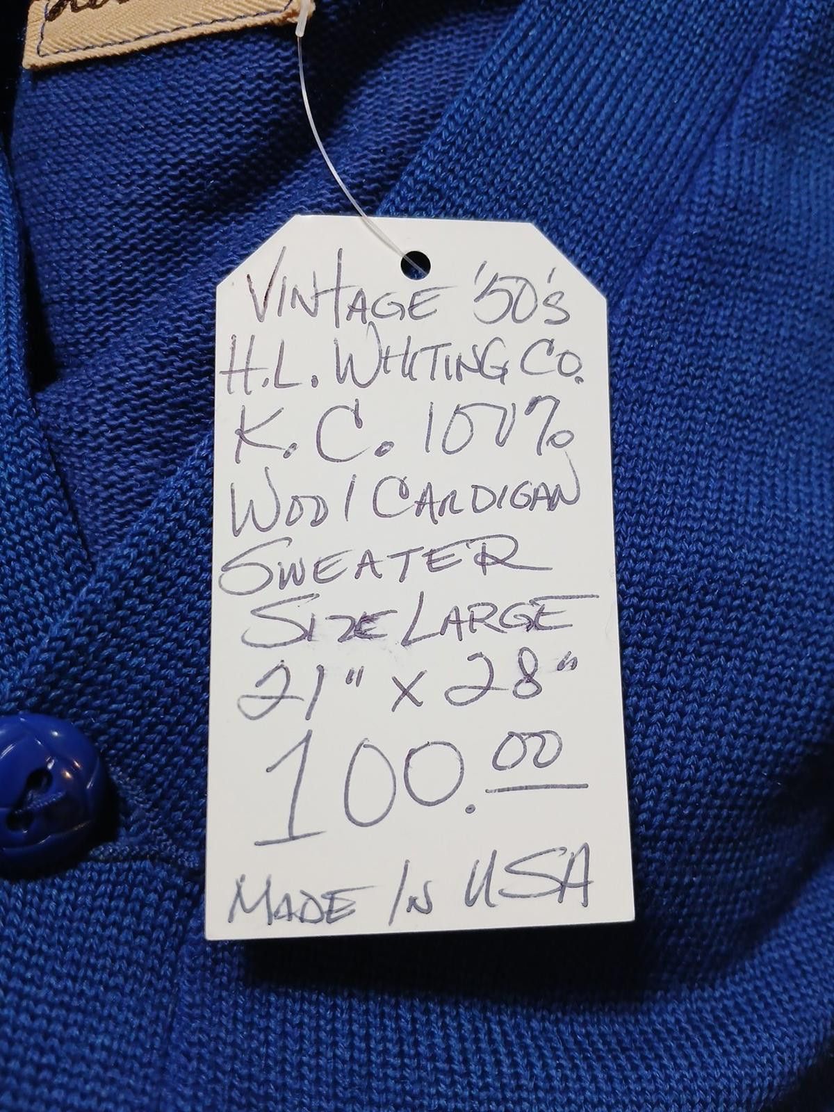 Other 50's HL Whiting Co Large Letterman Wool Cardigan Made In USA Size US L / EU 52-54 / 3 - 7 Thumbnail