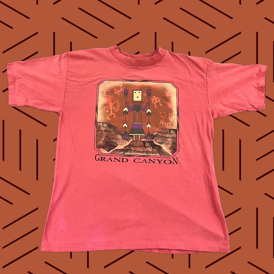 Vintage VINTAGE Prairie Mountain GRAND CANYON Shirt Mens L Red Graphic Tee 90s USA 90s Logo Mens Size US L / EU 52-54 / 3 - 1 Thumbnail