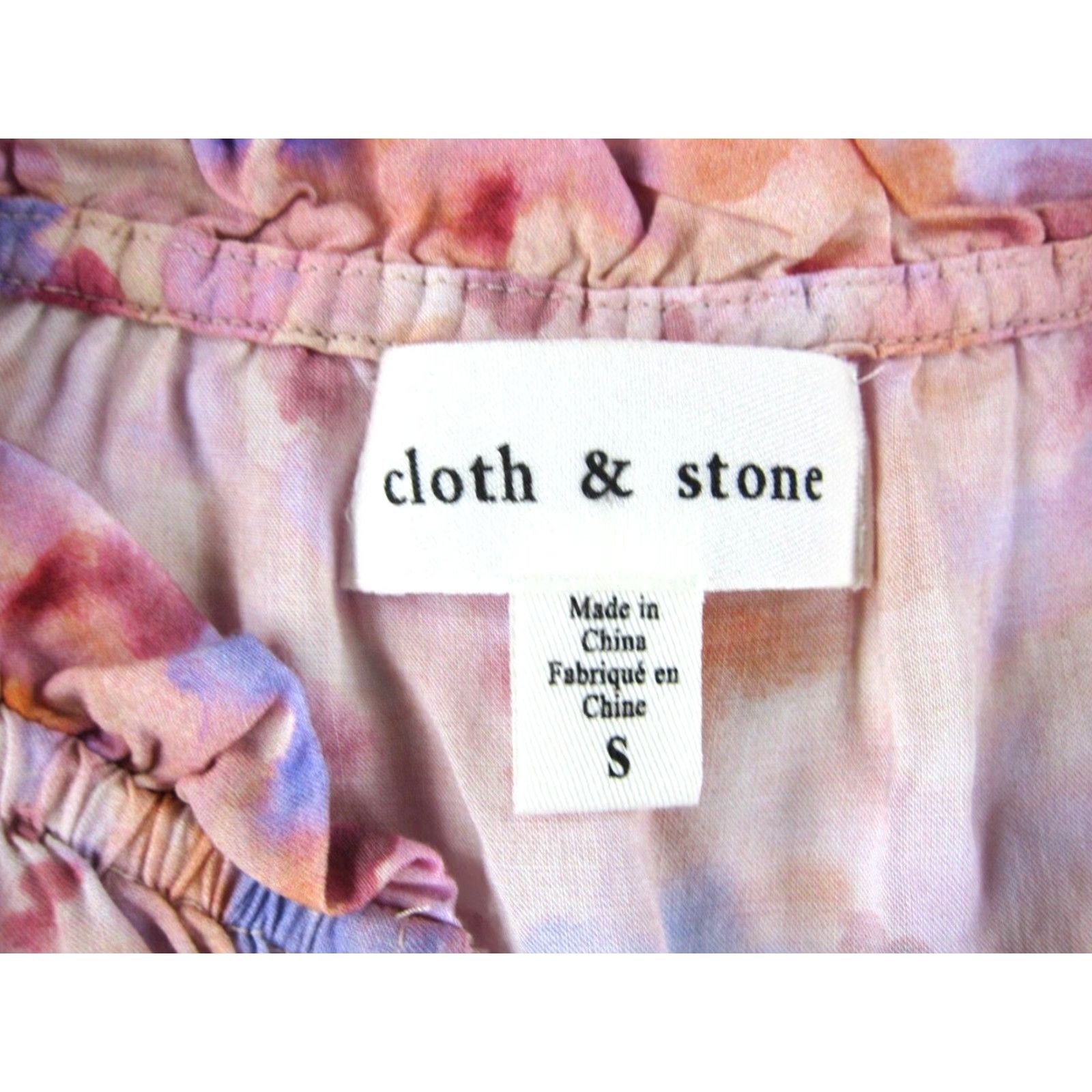 CLOT Cloth & Stone Blouse Shirt Womens S Pink Floral Button Down Long Sleeve Rayon Tunic Casual/Business/Formal 90s Colorful Preppy Size S / US 4 / IT 40 - 3 Thumbnail