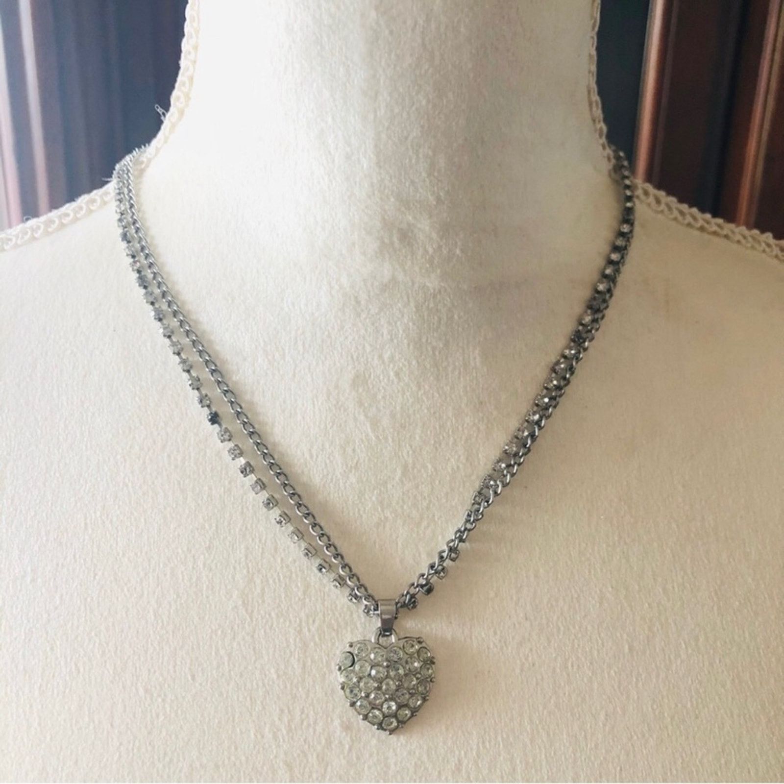 Jewelry Vintage recycled heart pendant necklace Size ONE SIZE - 2 Thumbnail