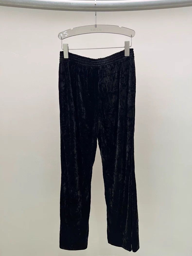 Saint Laurent Paris Saint Laurent Paris Black velvet wide-leg pants Size 39" - 2 Thumbnail