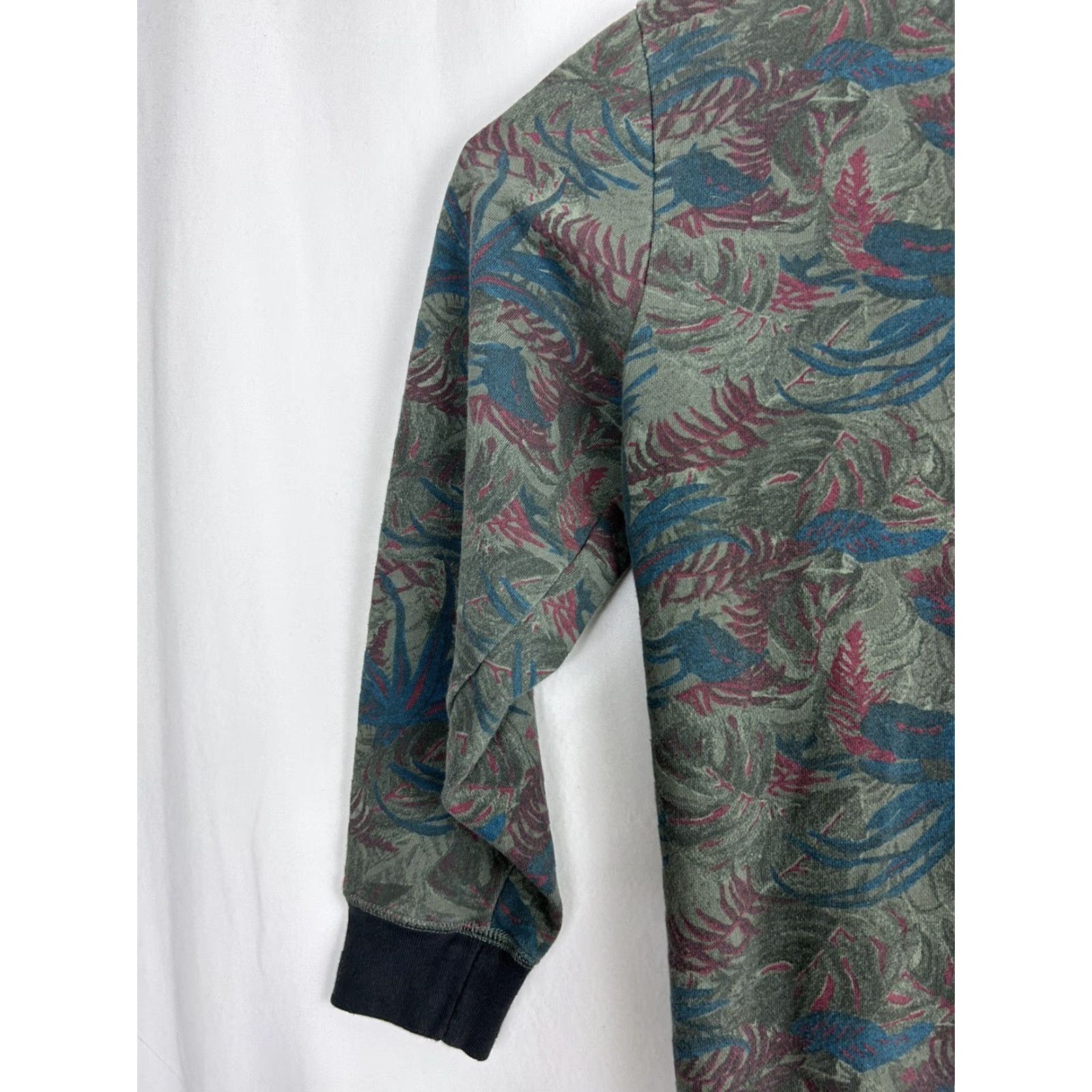 Vans VANS Womens XL Pullover Crewneck Sweater Green Long Sleeve with Leafs Size XL / US 12-14 / IT 48-50 - 2 Thumbnail