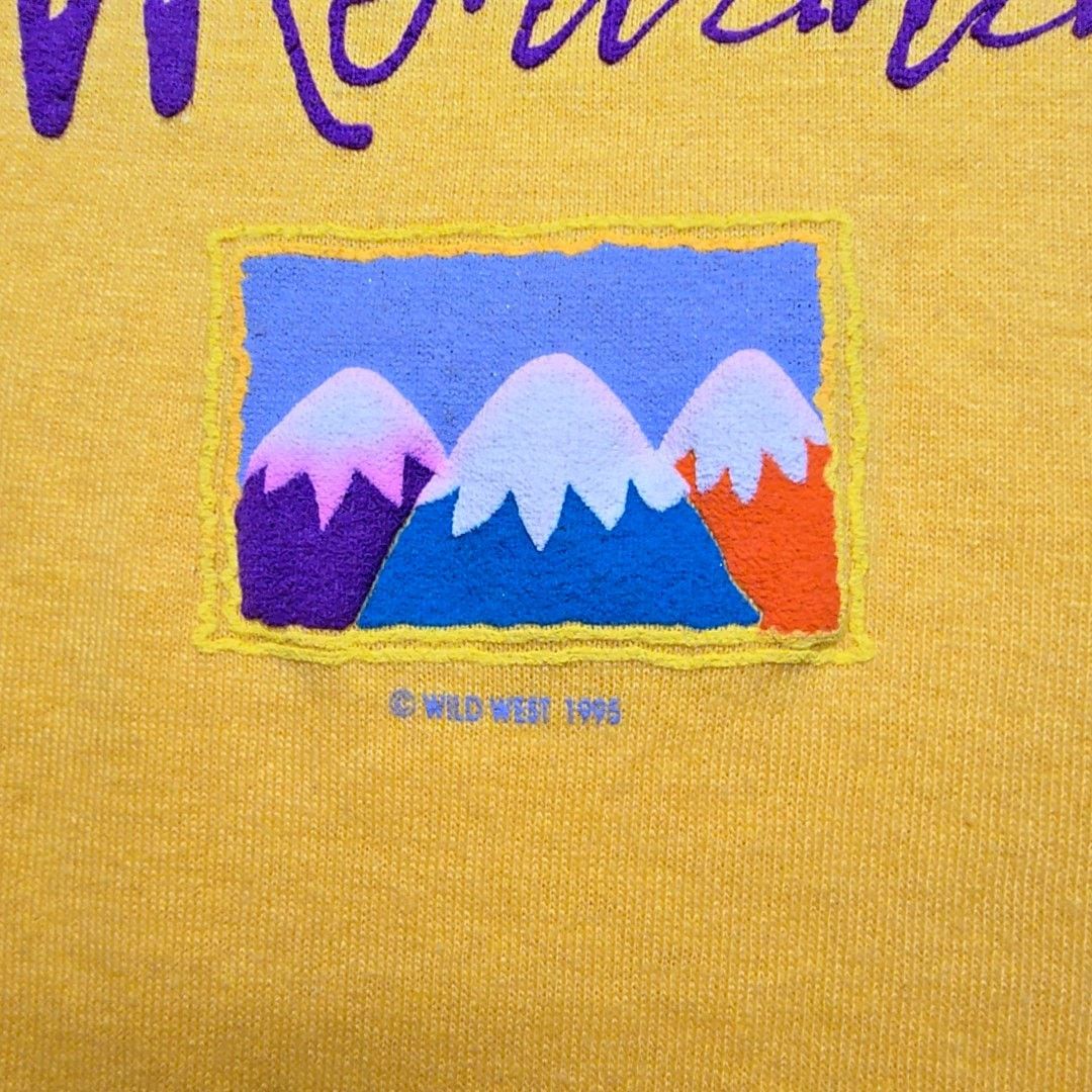 Jerzees Vintage Montana Graphic Yellow Mountain Small Shirt 90s VTG Size S / US 4 / IT 40 - 3 Thumbnail