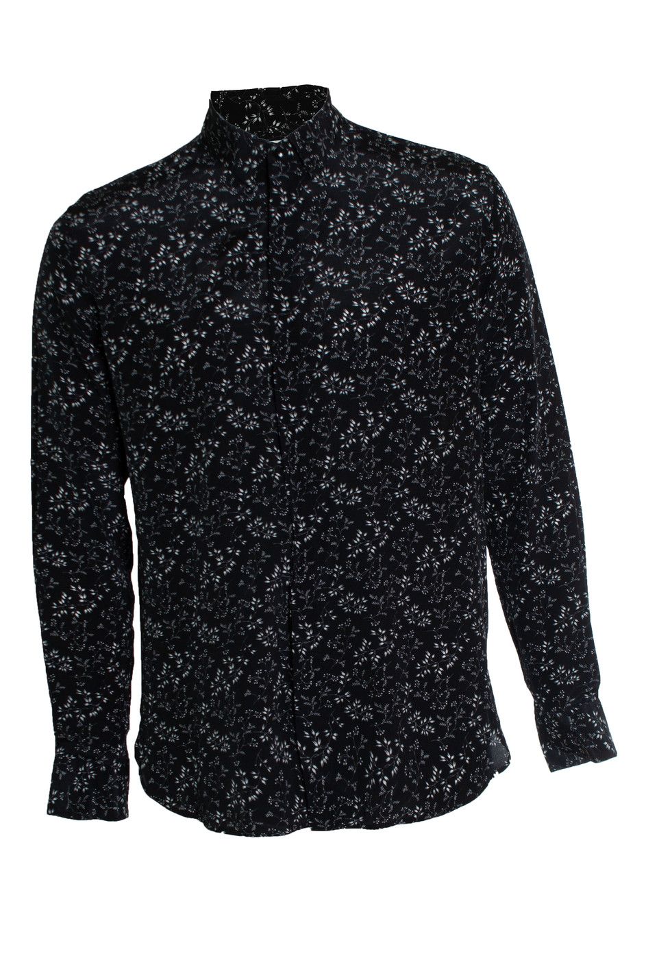 Saint Laurent Black silk shirt with floral print 2018