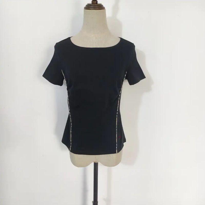 Burberry Burberry Black Cotton Blend T-Shirt for Women Size M / US 6-8 / IT 42-44 - 1 Thumbnail