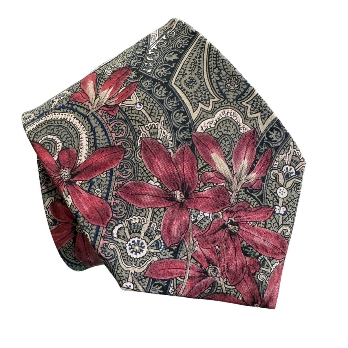 Bill Blass × Vintage Vintage Bill Blass floral paisley 100% silk tie 3.75" w Size ONE SIZE - 1 Thumbnail