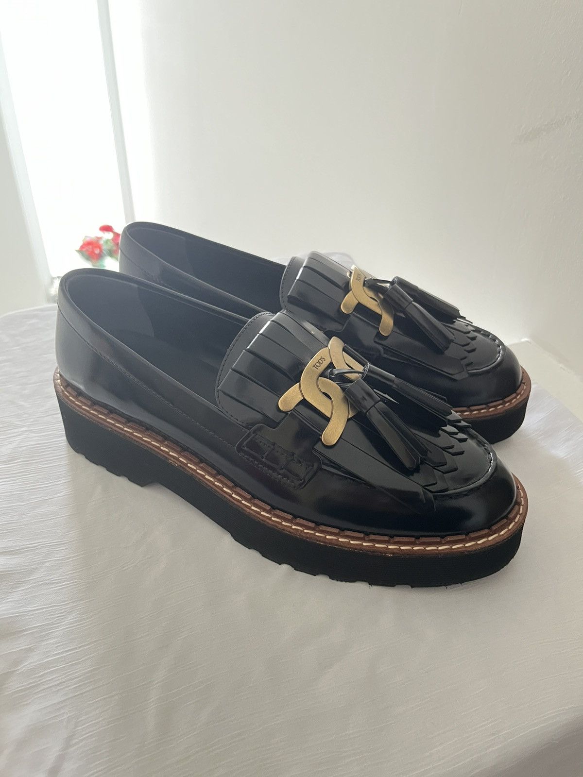 image of Tods Tod’S Carrarmato 80C Leather Flats in Black, Women's (Size 11)