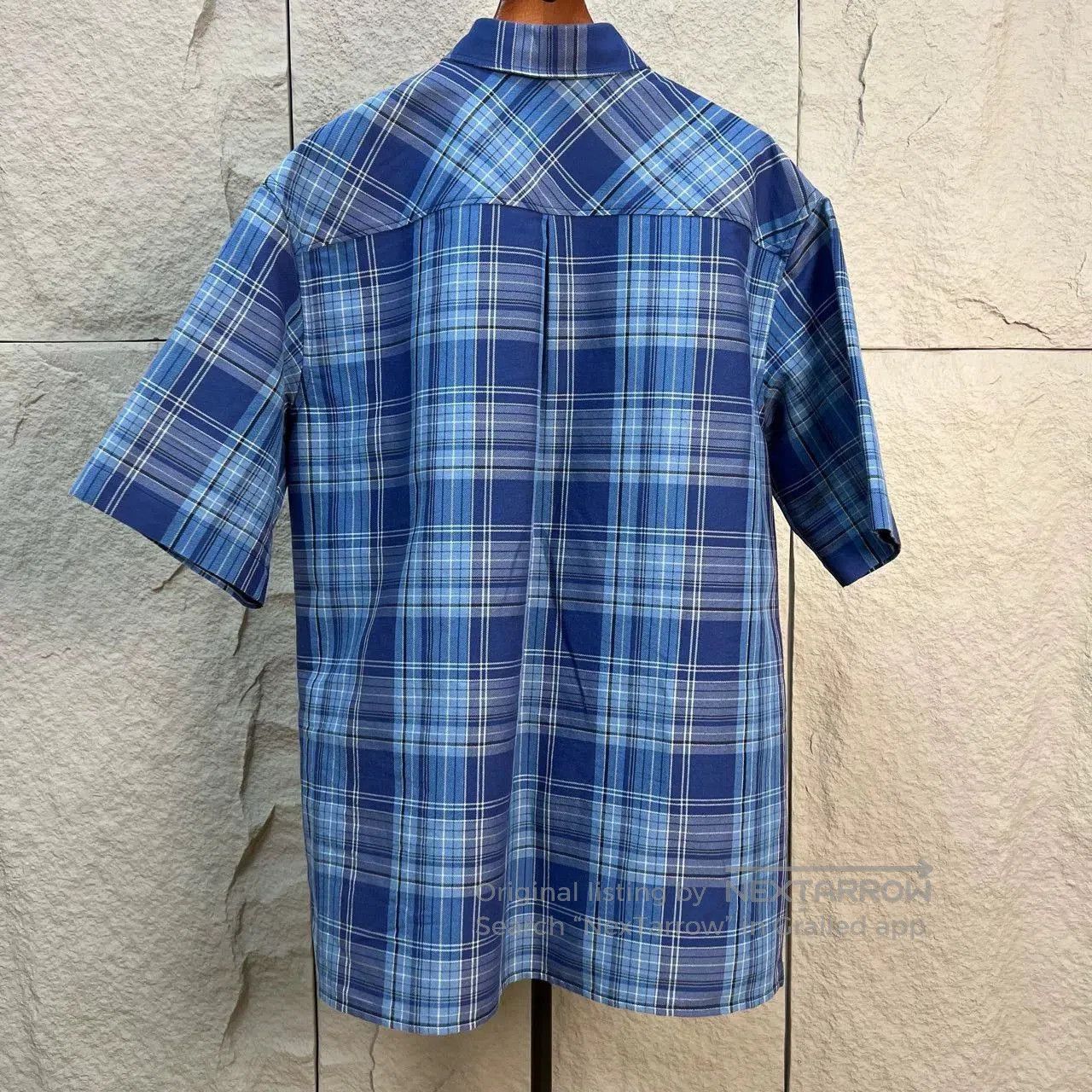 Acne Studios Acne Studios Blue Check Short Sleeve Shirt. Size US M / EU 48-50 / 2 - 2 Thumbnail