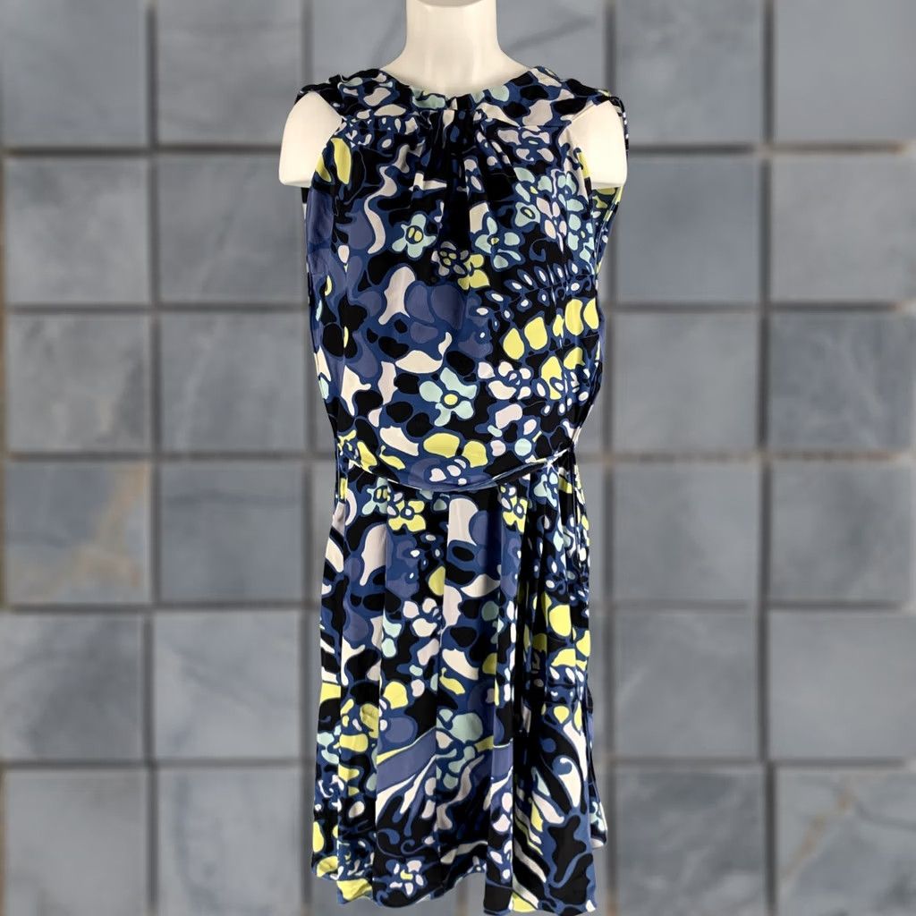 Marni MARNI Dress S Blue White Yellow Sleeveless Women Size S / US 4 / IT 40 - 1 Thumbnail